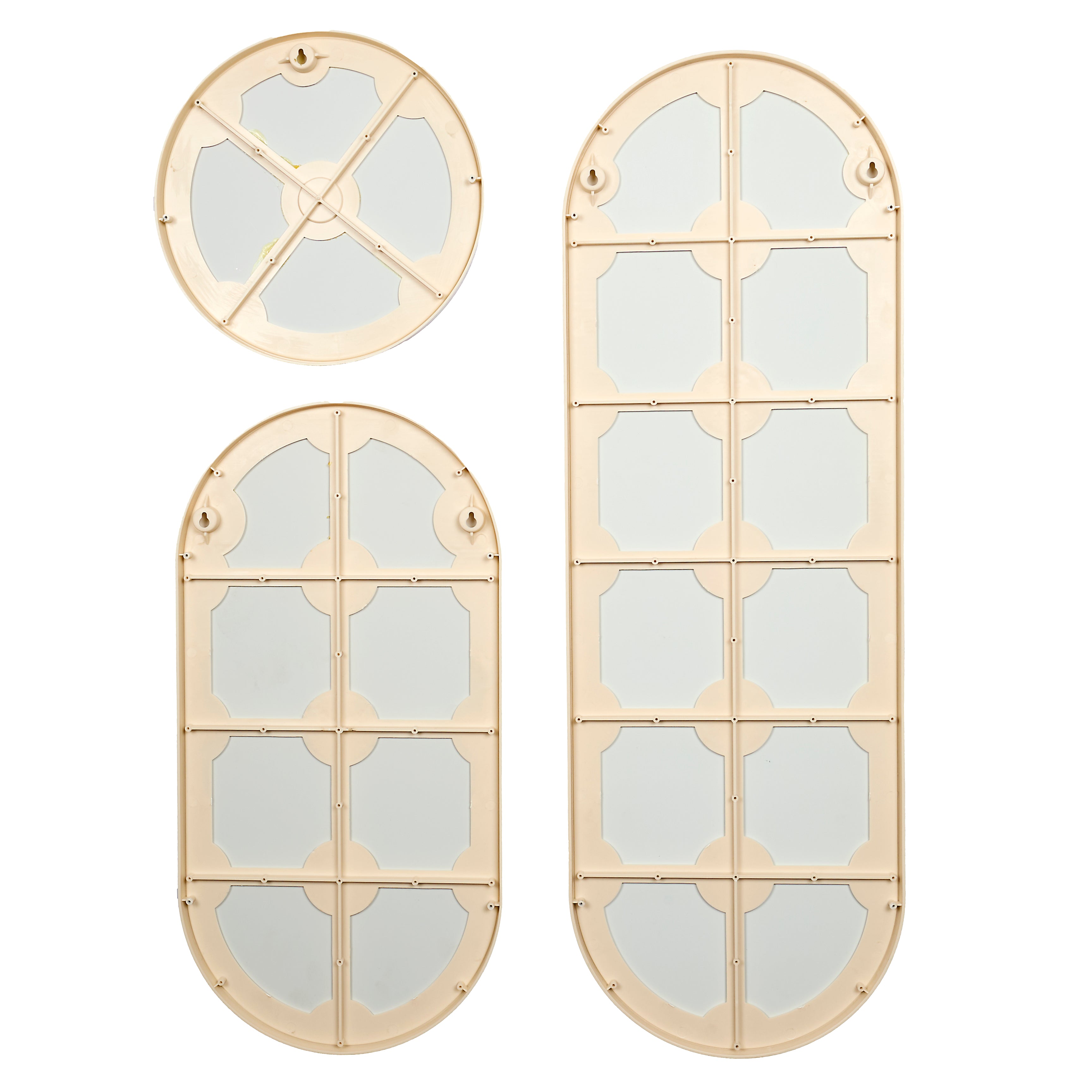 MIROIR ROND ET OVALE VEDA BEIGE X3