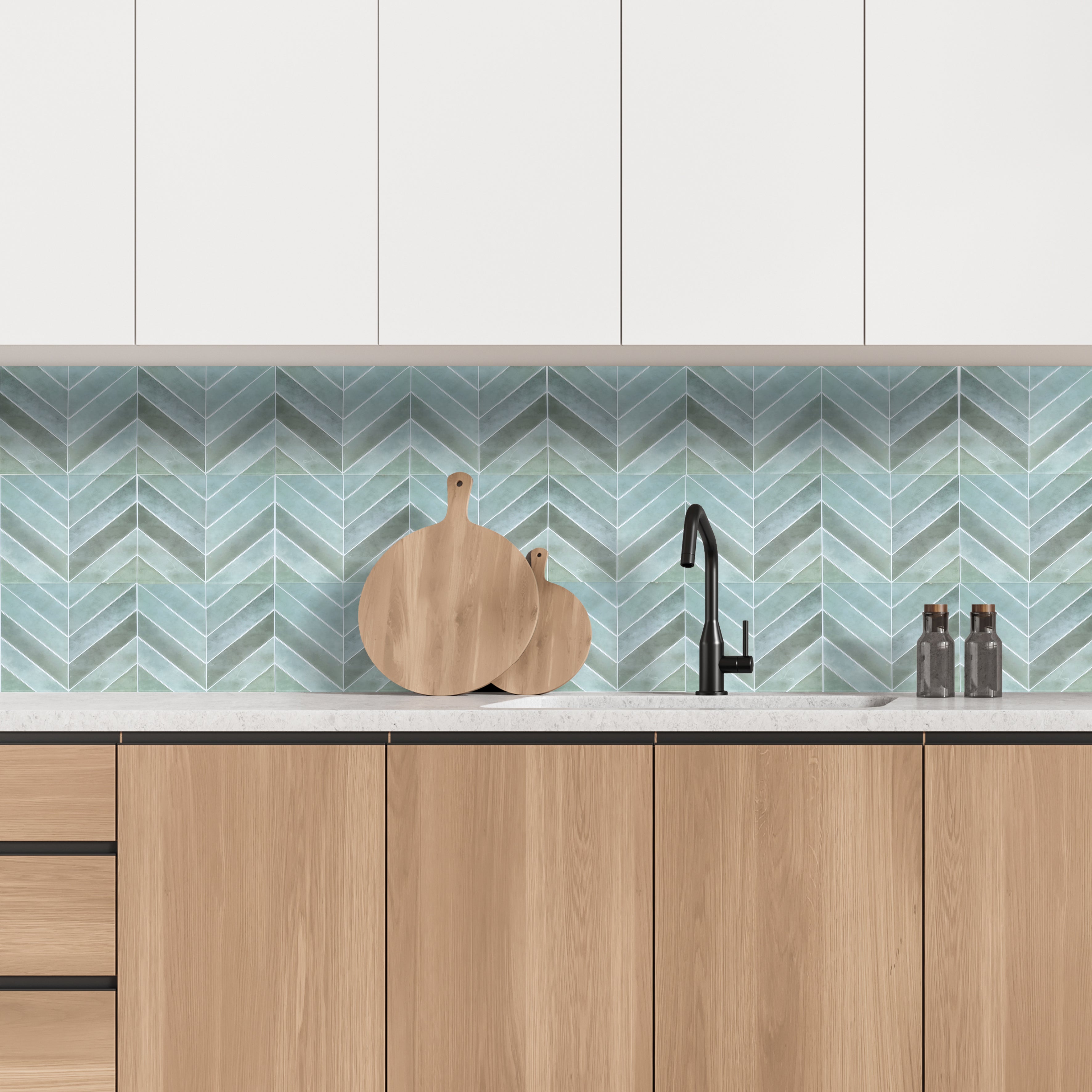 CREDENCE ADHESIVE SOUPLE CHEVRON VERT X4