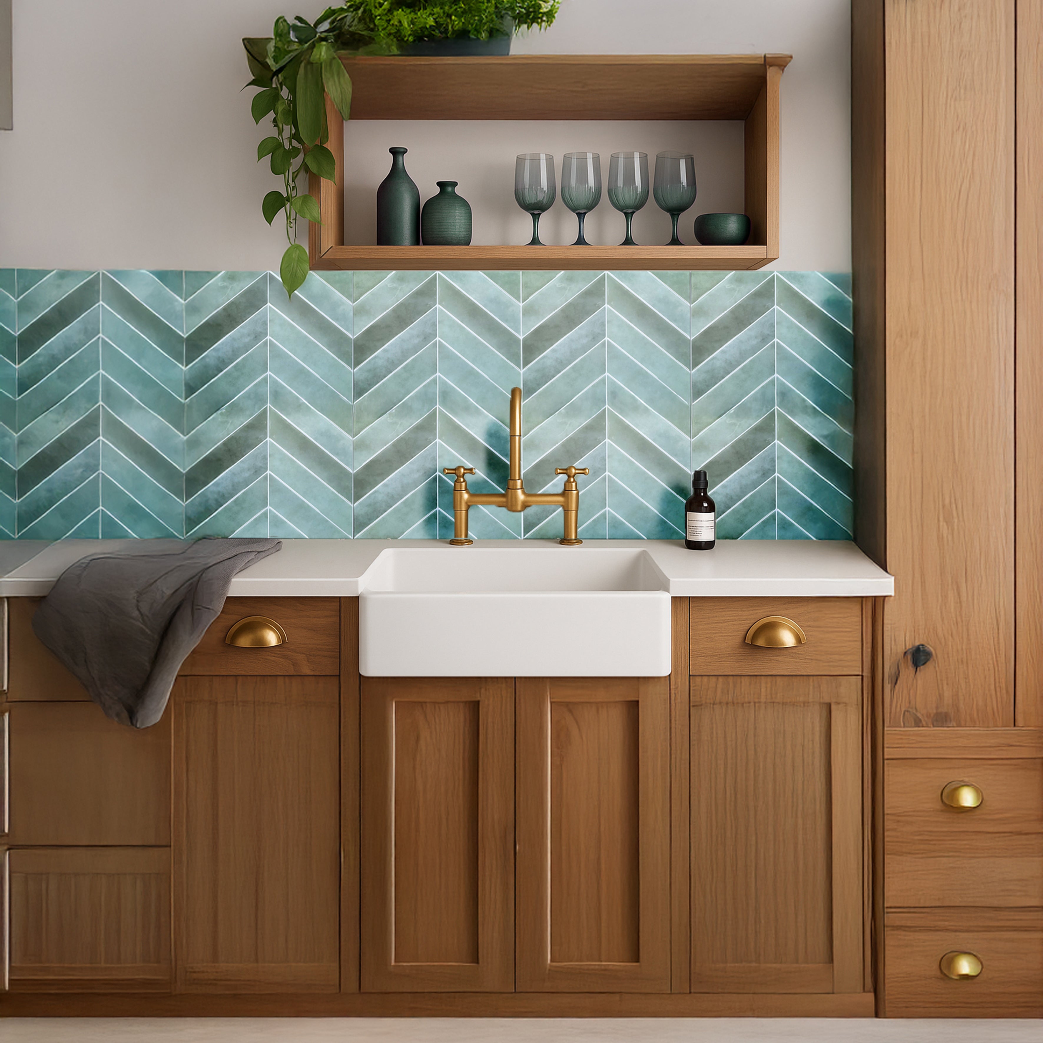 CREDENCE ADHESIVE SOUPLE CHEVRON VERT X4