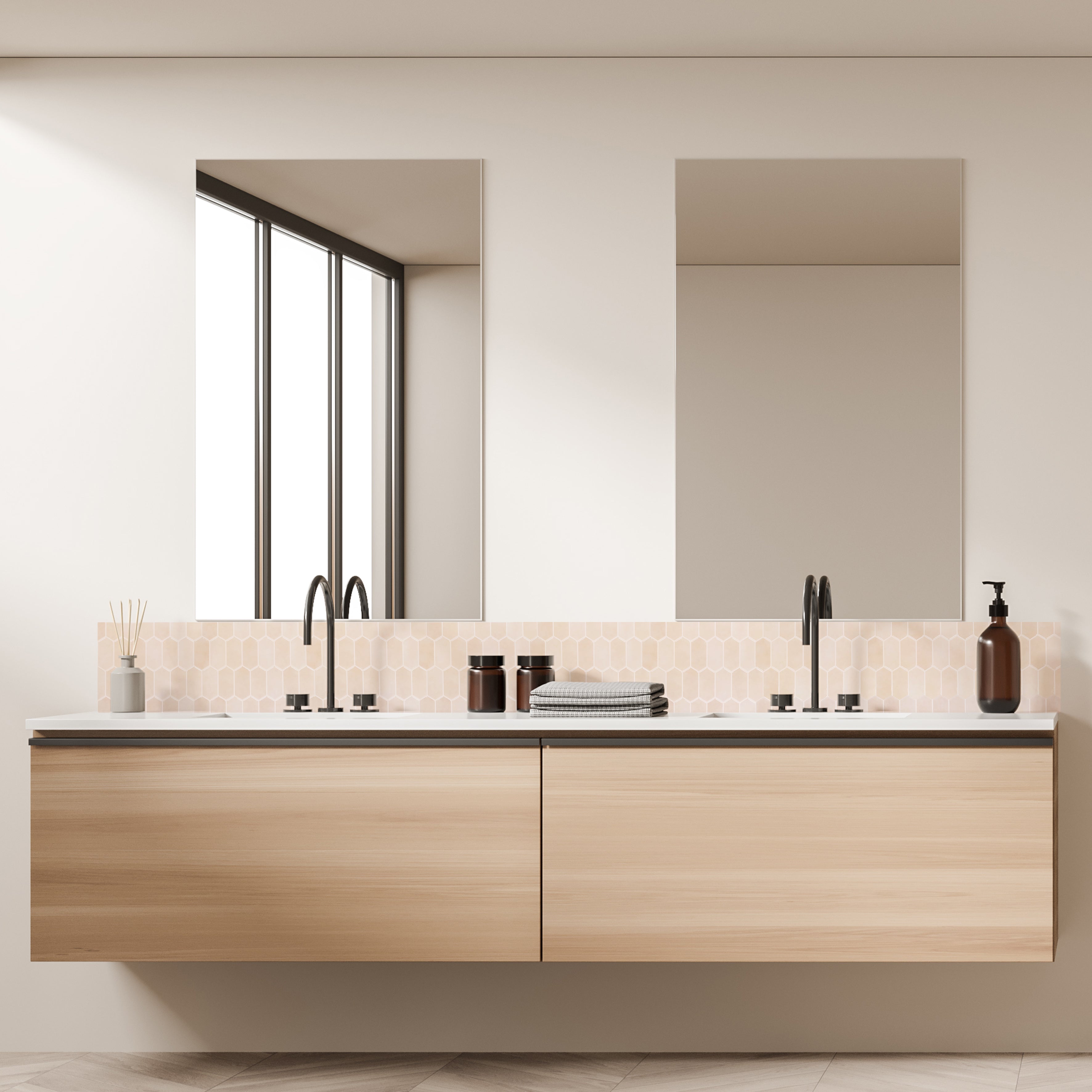 CREDENCE ADHESIVE SOUPLE HEXAGONE BEIGE X4