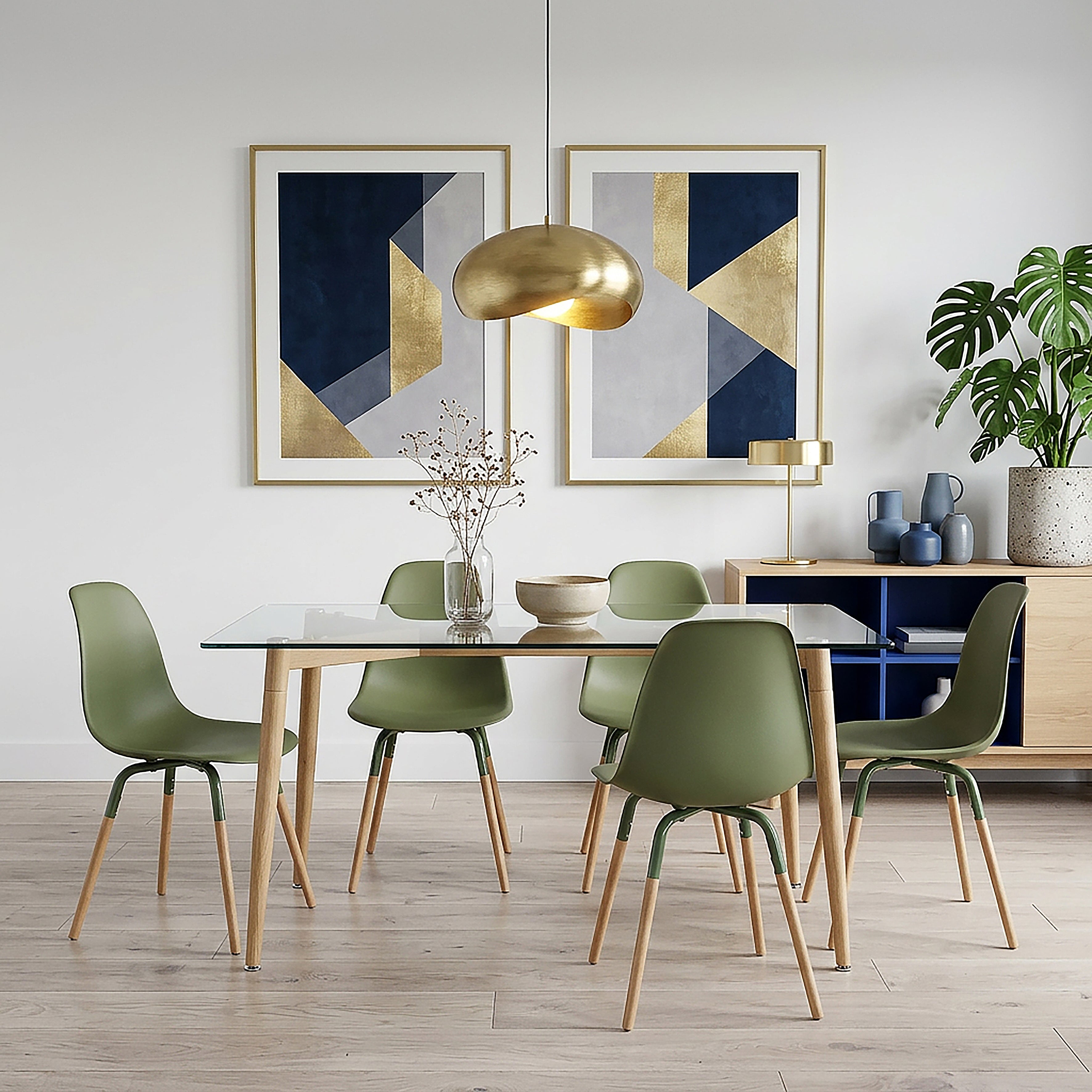 CHAISE PP PHENIX VERT HOME DECO FACTORY - LOT DE 4