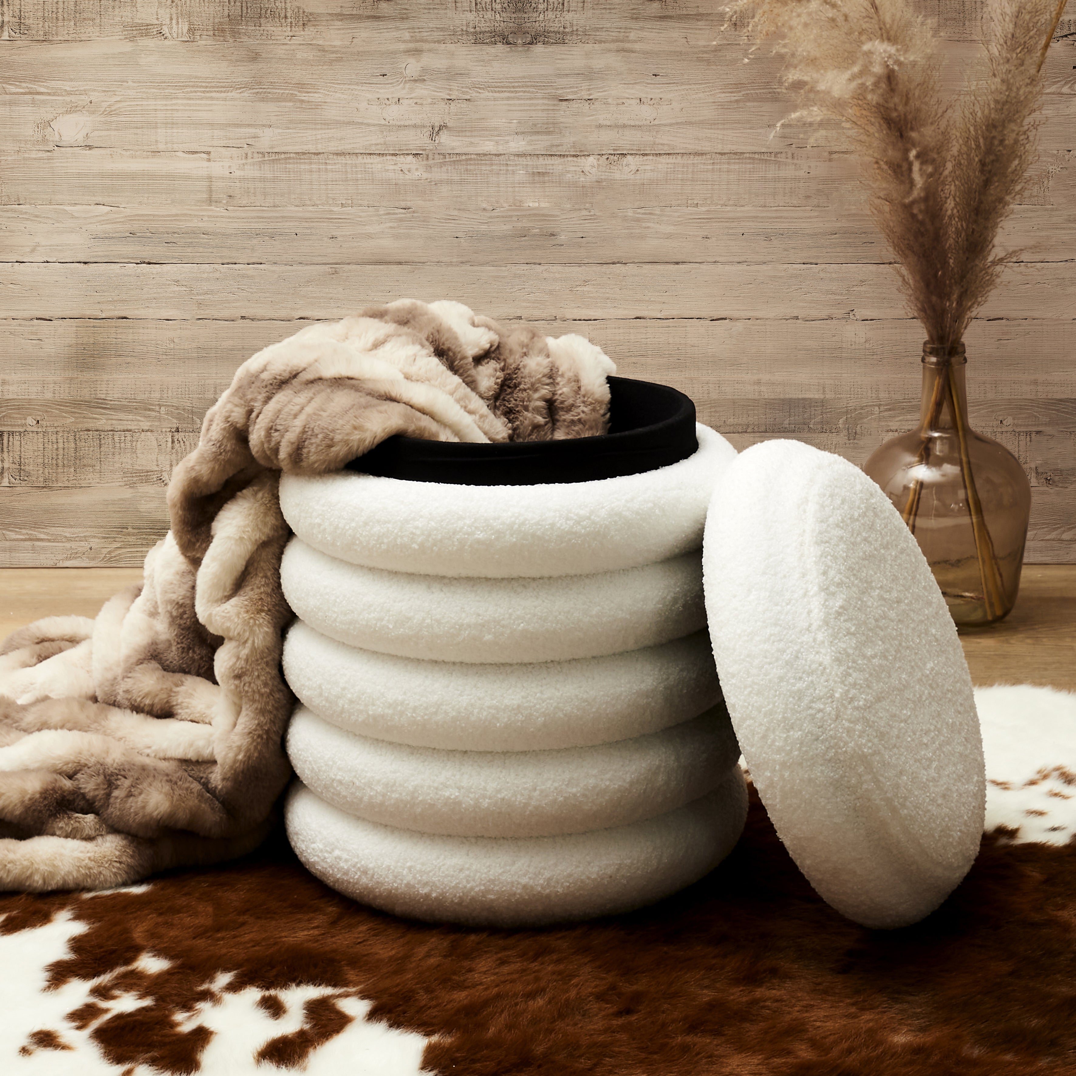 POUF RANGEMENT BOUCLETTE FREYA
