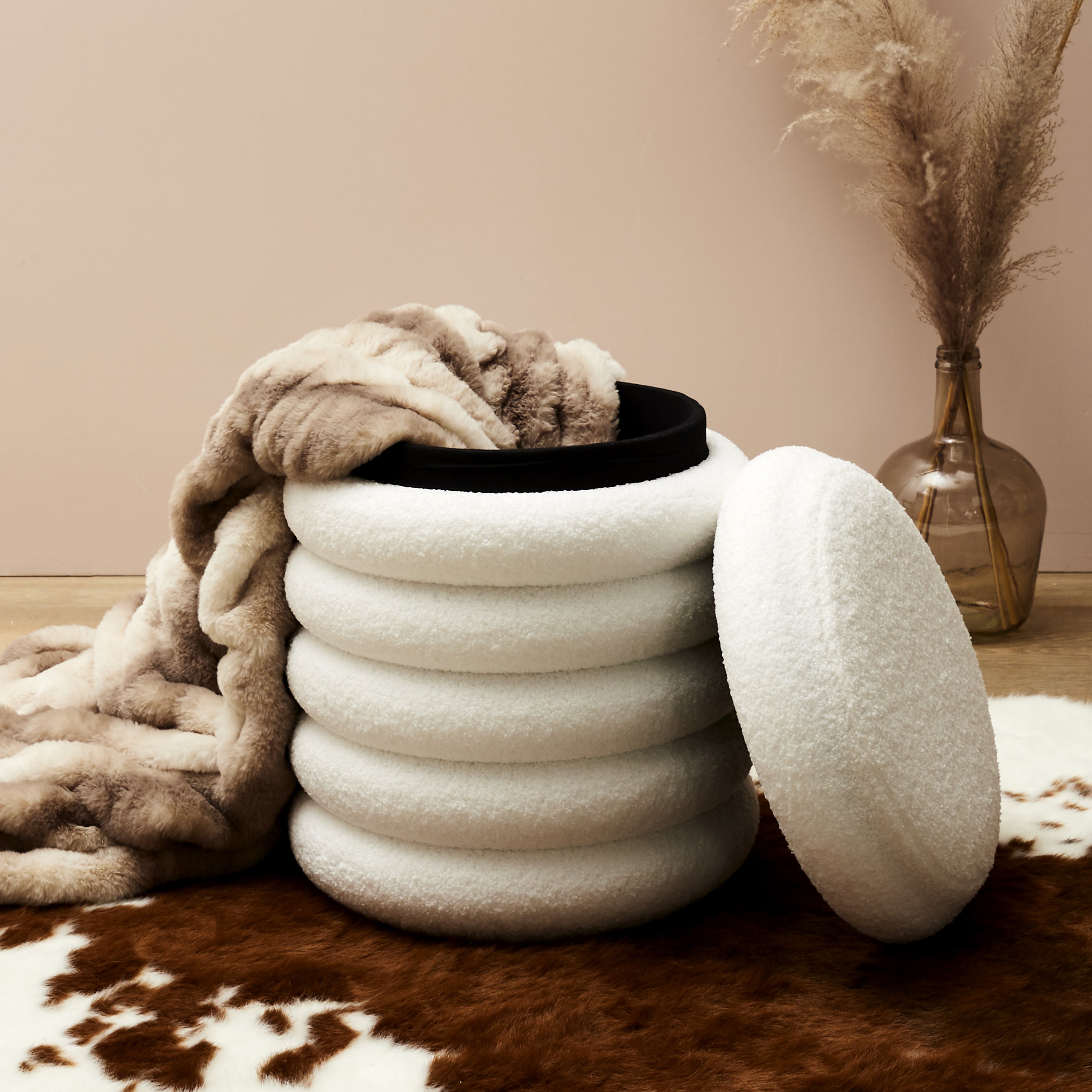 POUF RANGEMENT BOUCLETTE FREYA