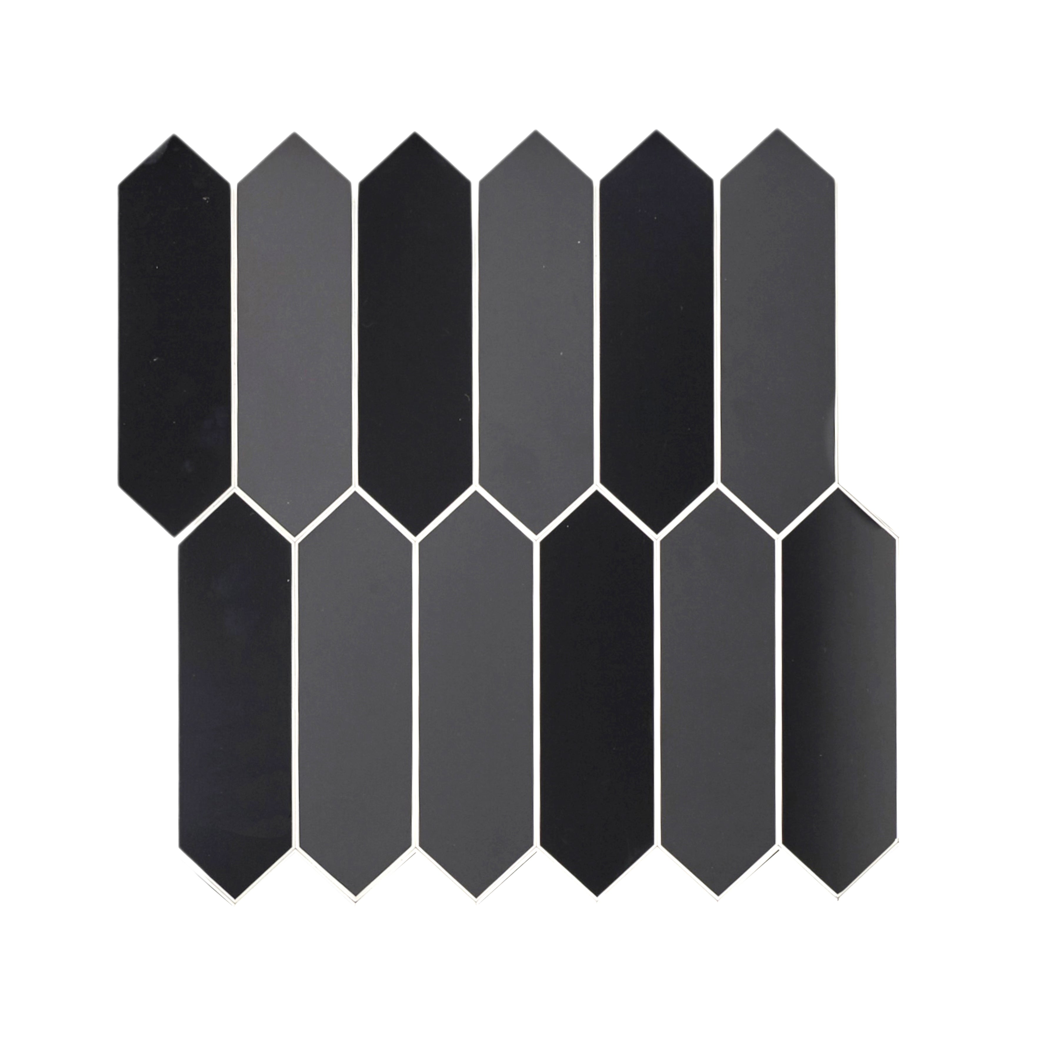 CREDENCE ADHESIVE RIGIDE HEXAGONE MARBRE NOIR