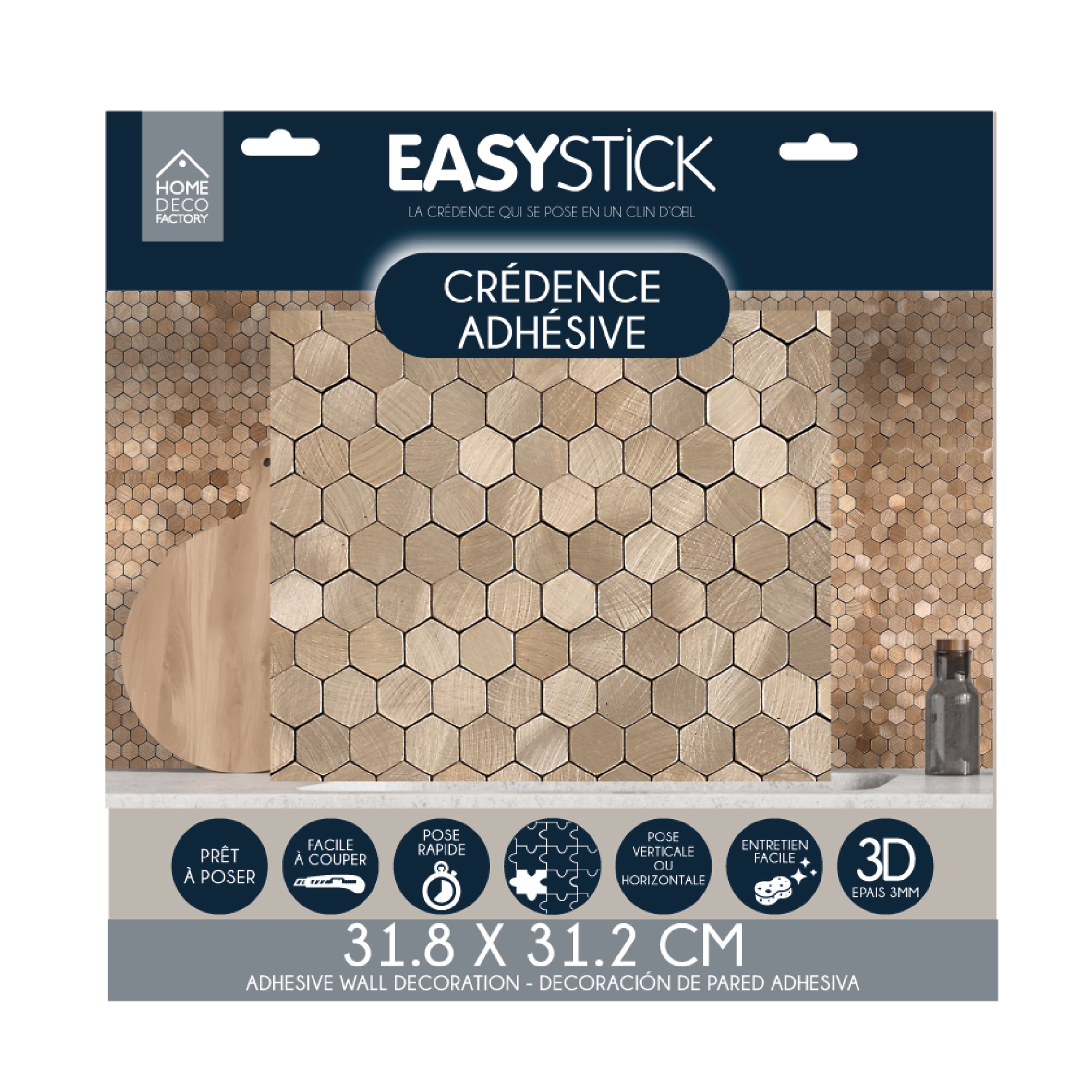 CREDENCE ADHESIVE RIGIDE MOSAÏQUE BRONZE