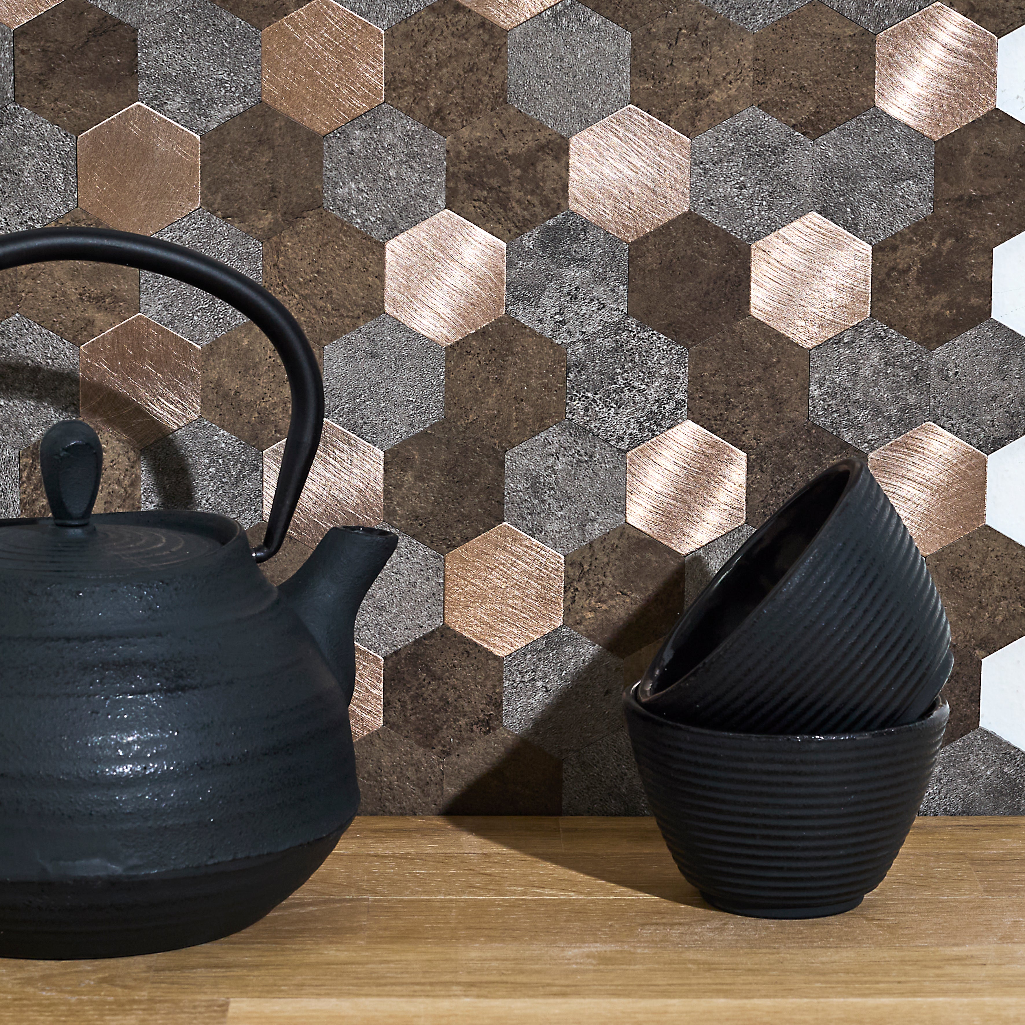 CREDENCE ADHESIVE ET RIGIDE MOSAÏQUE BRONZE