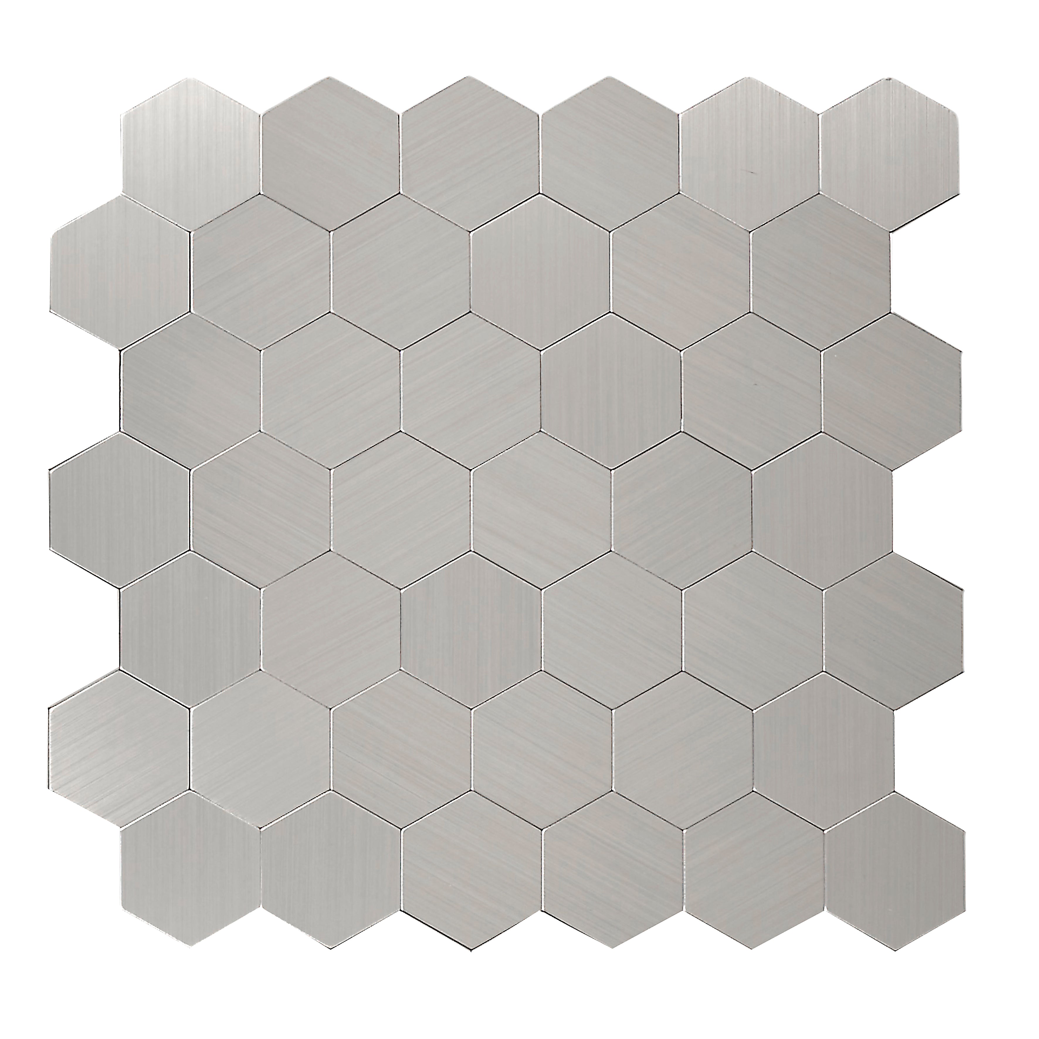 CREDENCE ADHESIVE RIGIDE HEXAGONE ARGENTE