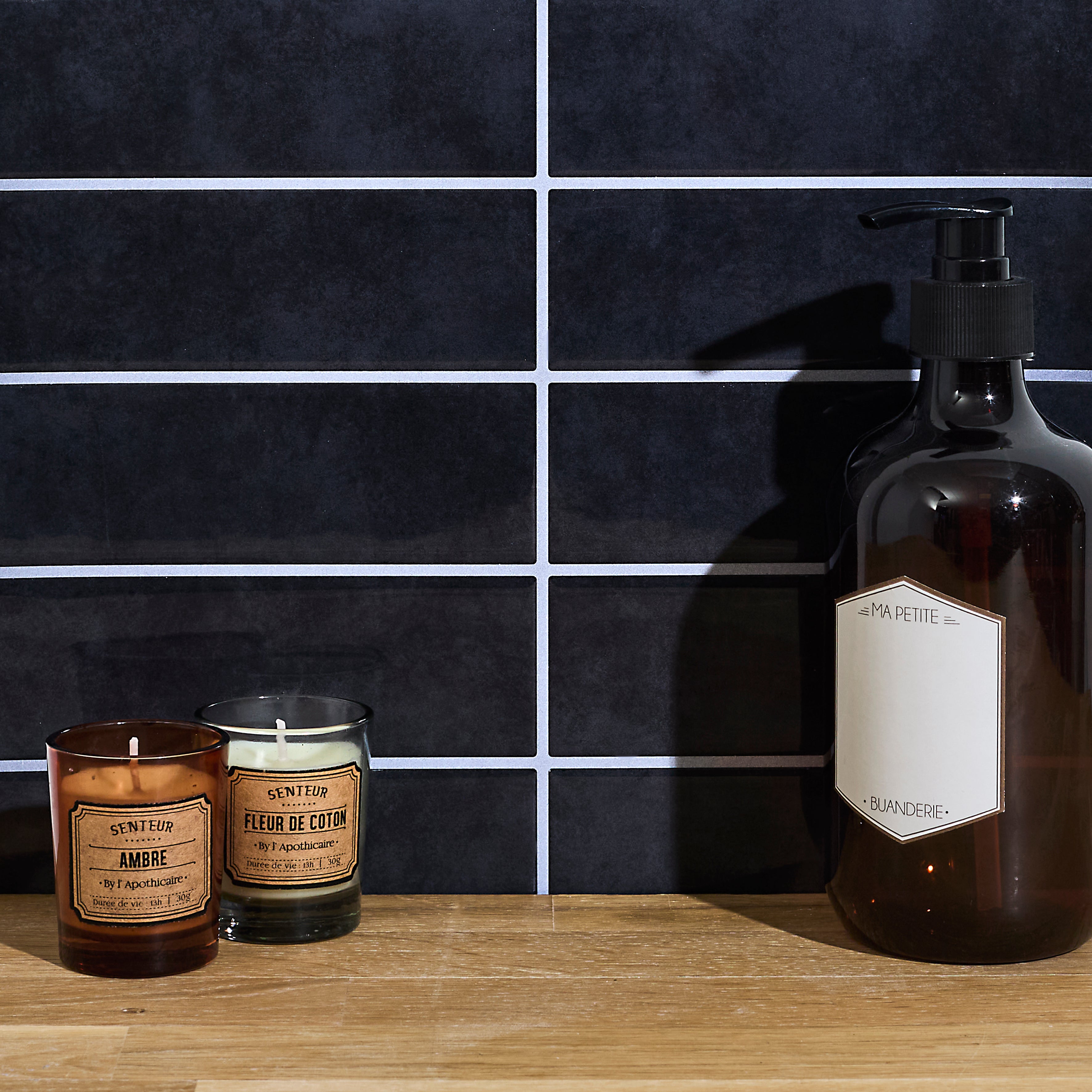 CREDENCE ADHESIVE SOUPLE NOIR RECTANGLE X4