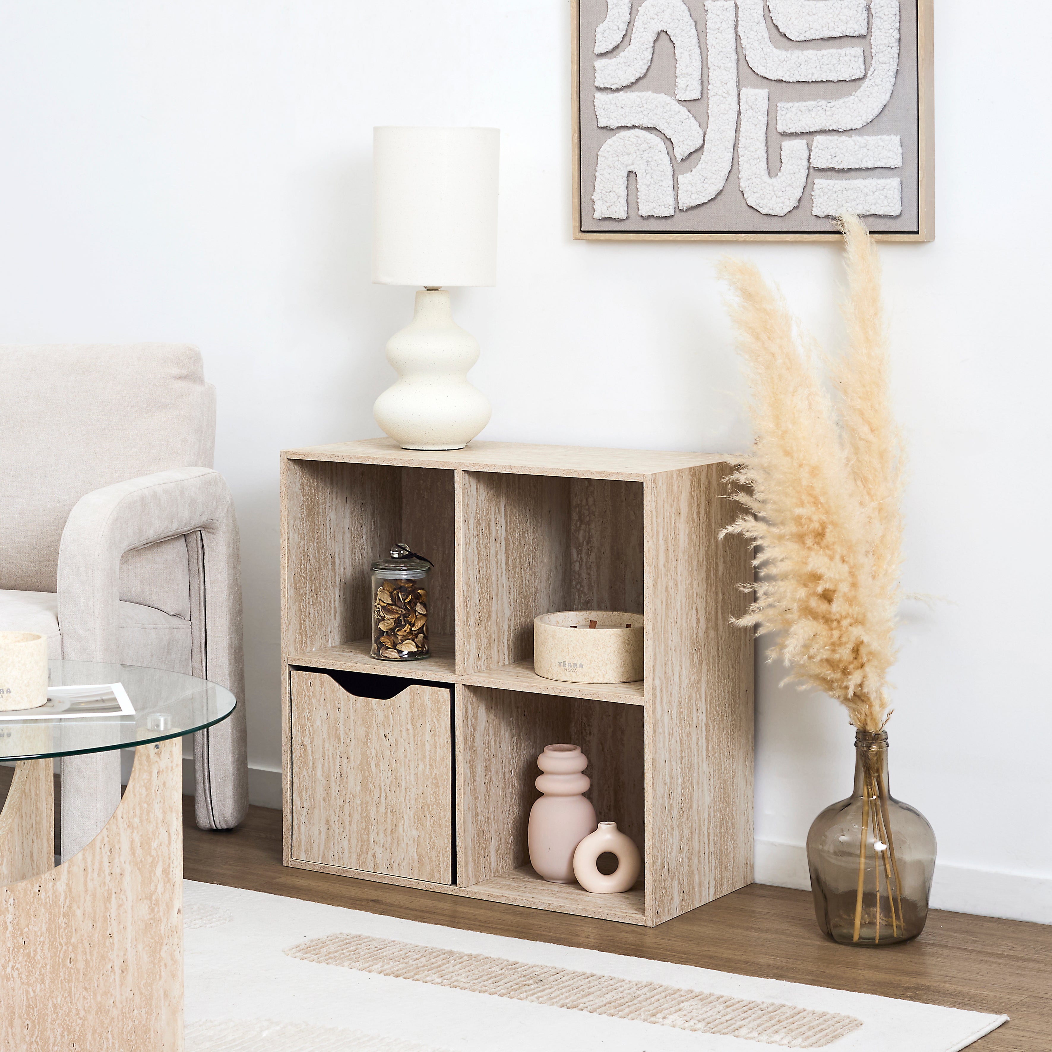 RANGEMENT MODULABLE 4 CASES PIETRA