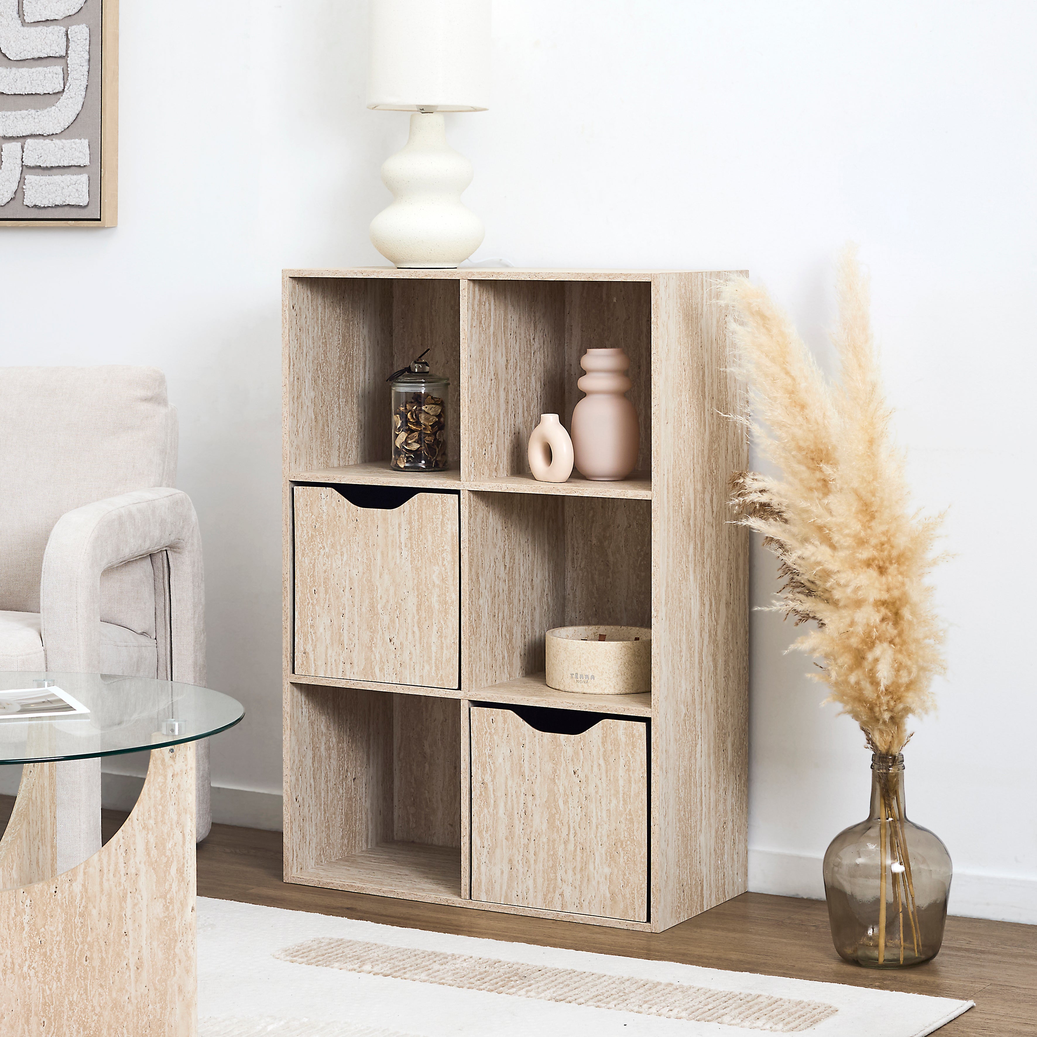 RANGEMENT MODULABLE 6 CASES PIETRA