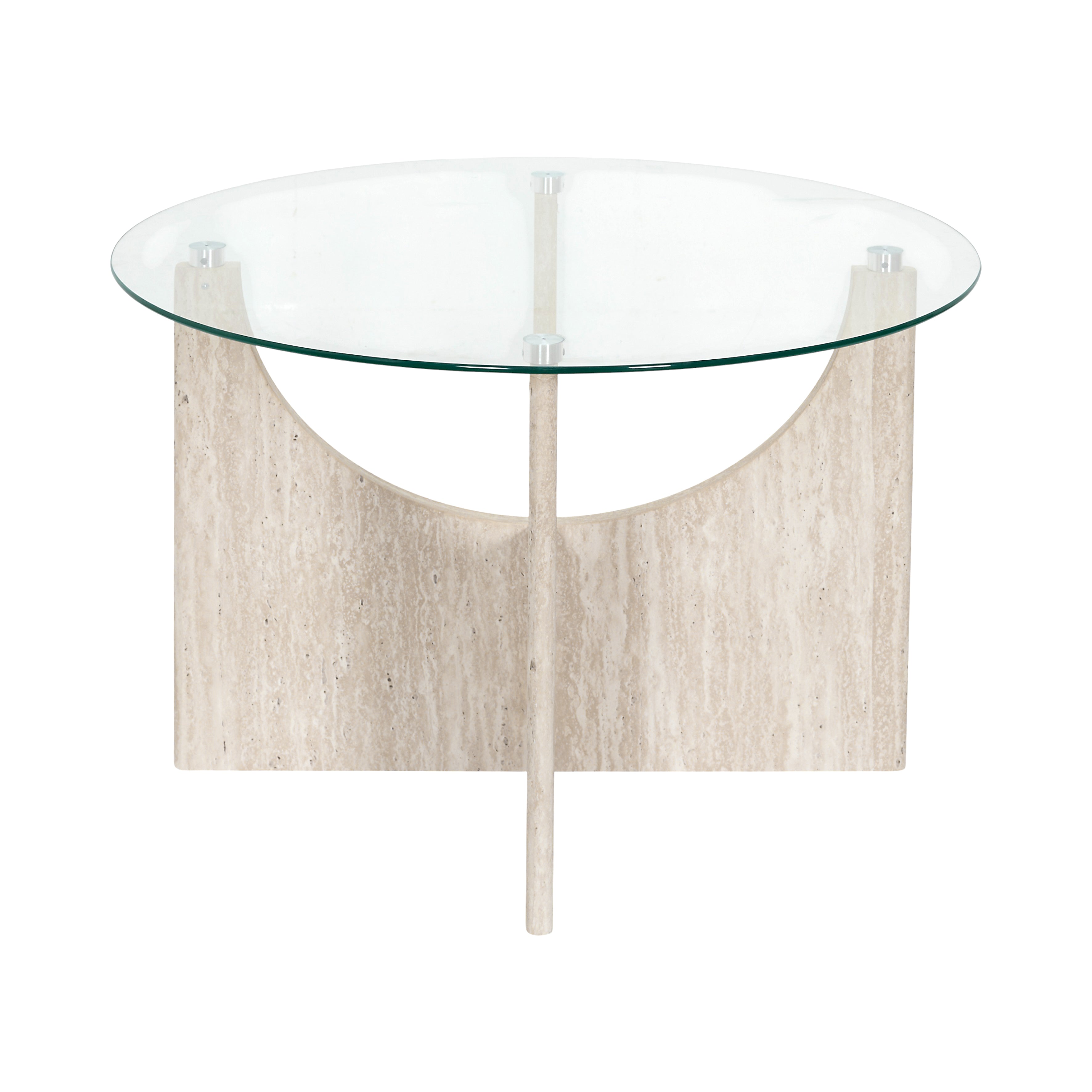 TABLE BASSE RONDE VERRE PIETRA D70CM