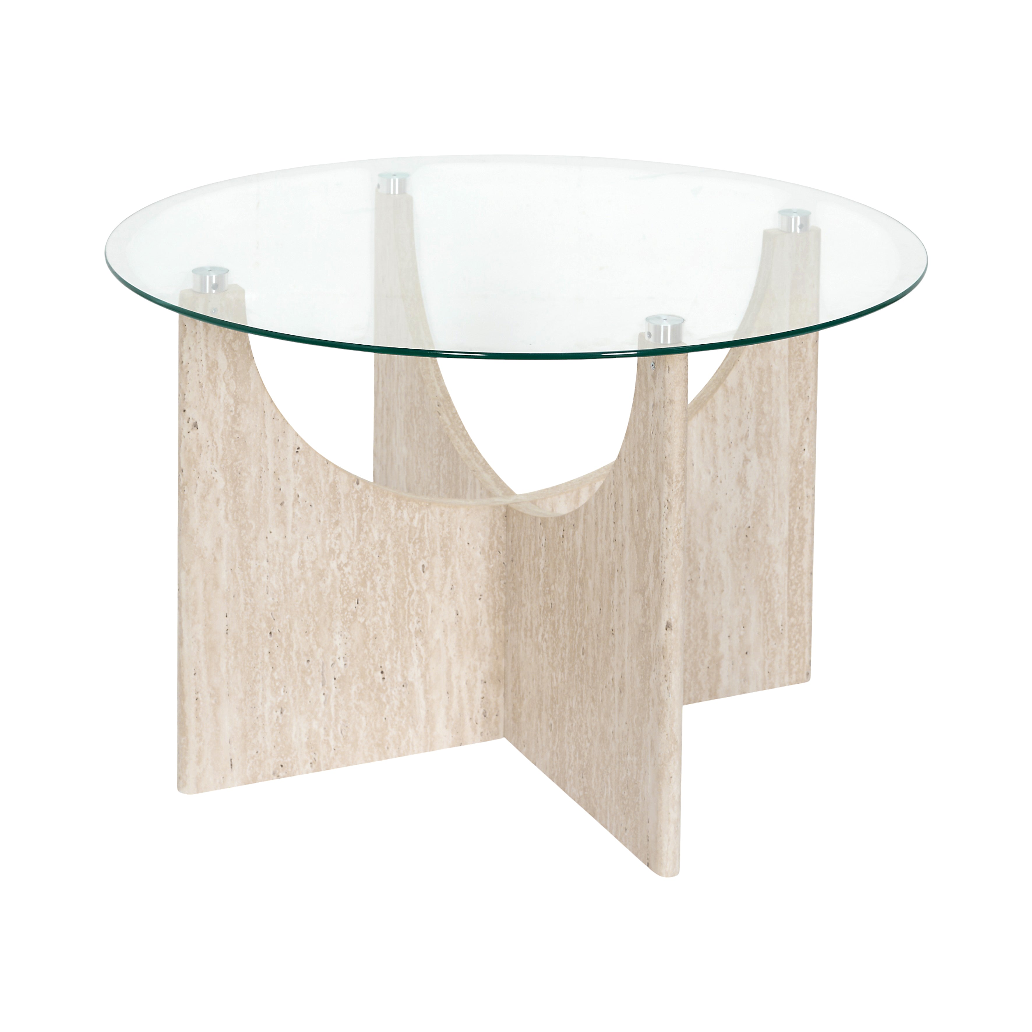 TABLE BASSE RONDE VERRE PIETRA D70CM