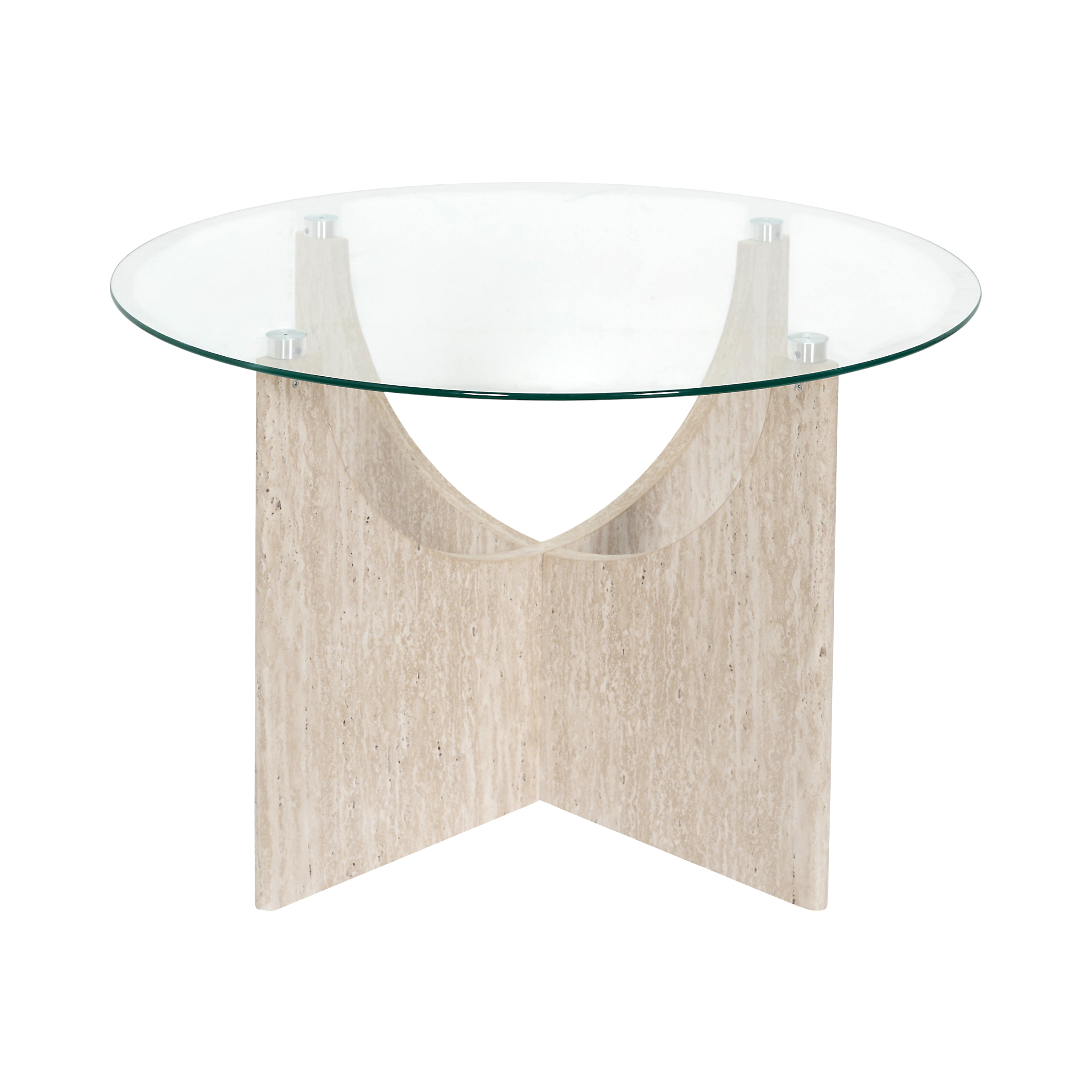 TABLE BASSE RONDE VERRE PIETRA D70CM