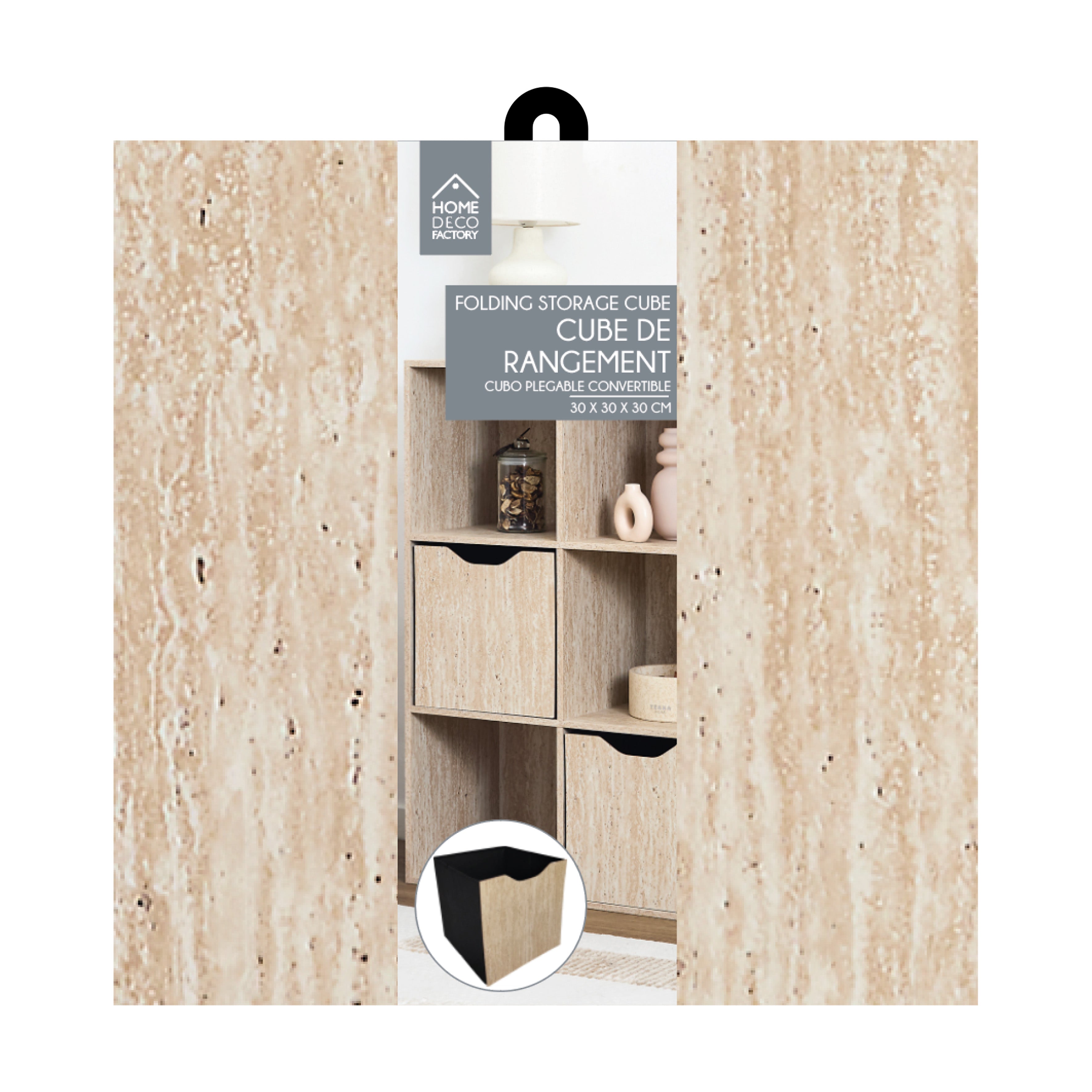 CUBE DE RANGEMENT PLIABLE PIETRA 30X30CM
