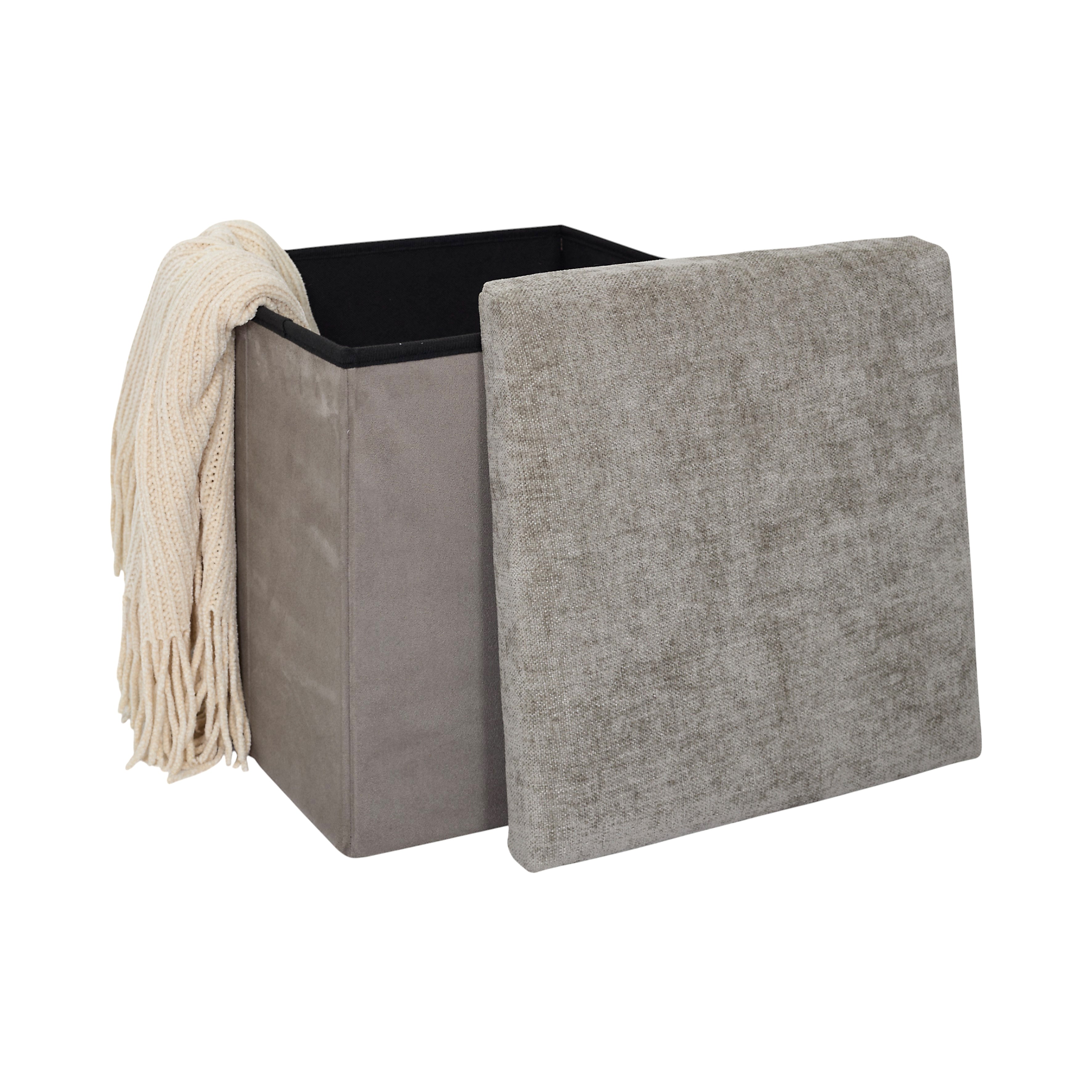 COFFRE POUF PLIABLE EMILIA TAUPE