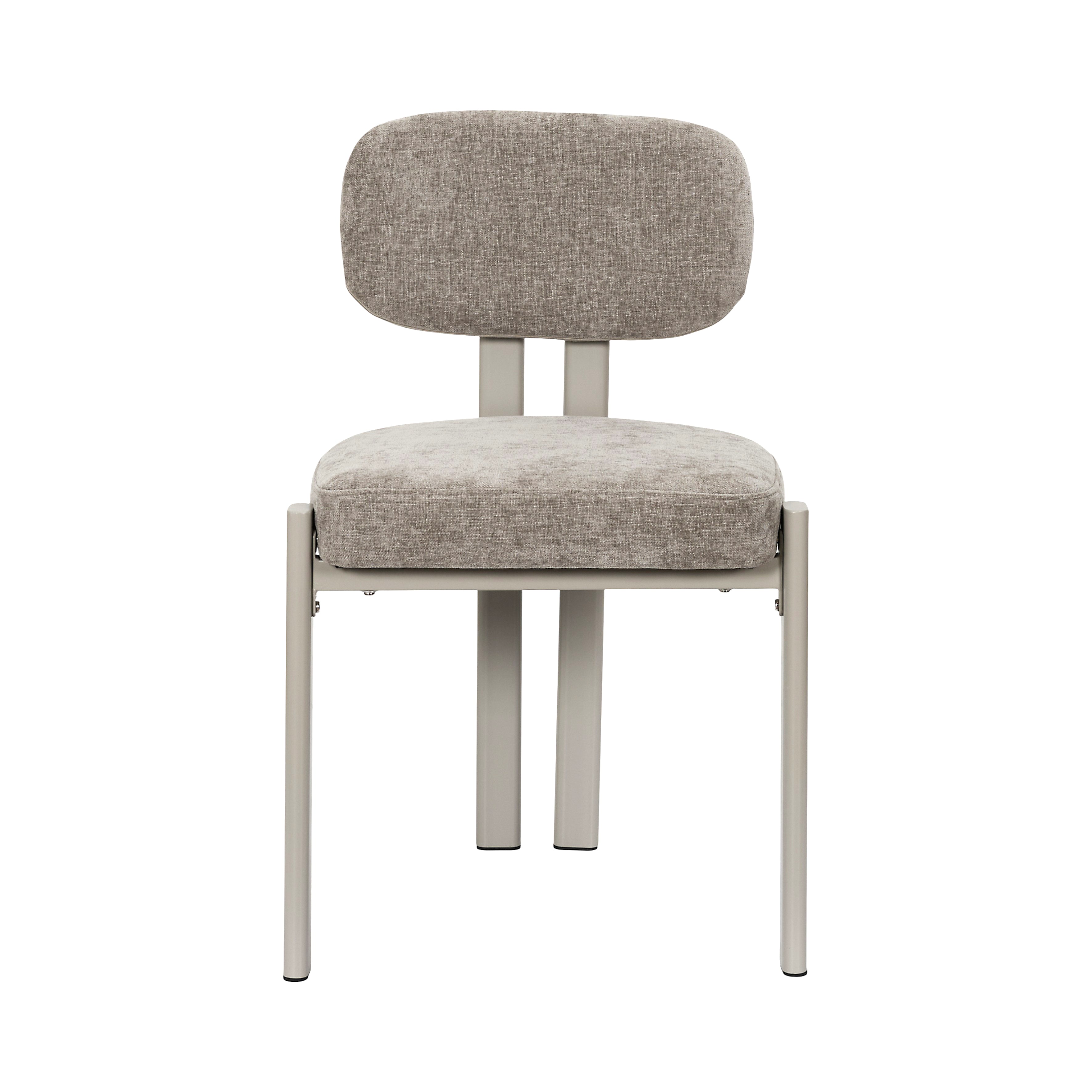 CHAISE DESIGN EMILIA TAUPE - LOT DE 2