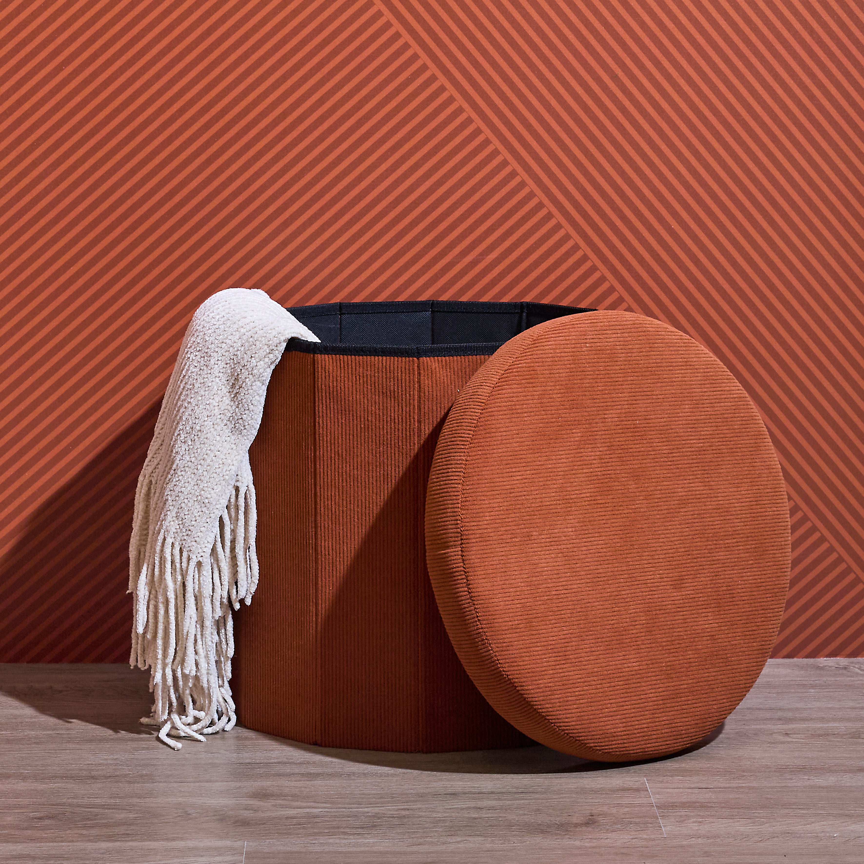 COFFRE POUF PLIABLE COTELE JULES TERRACOTTA