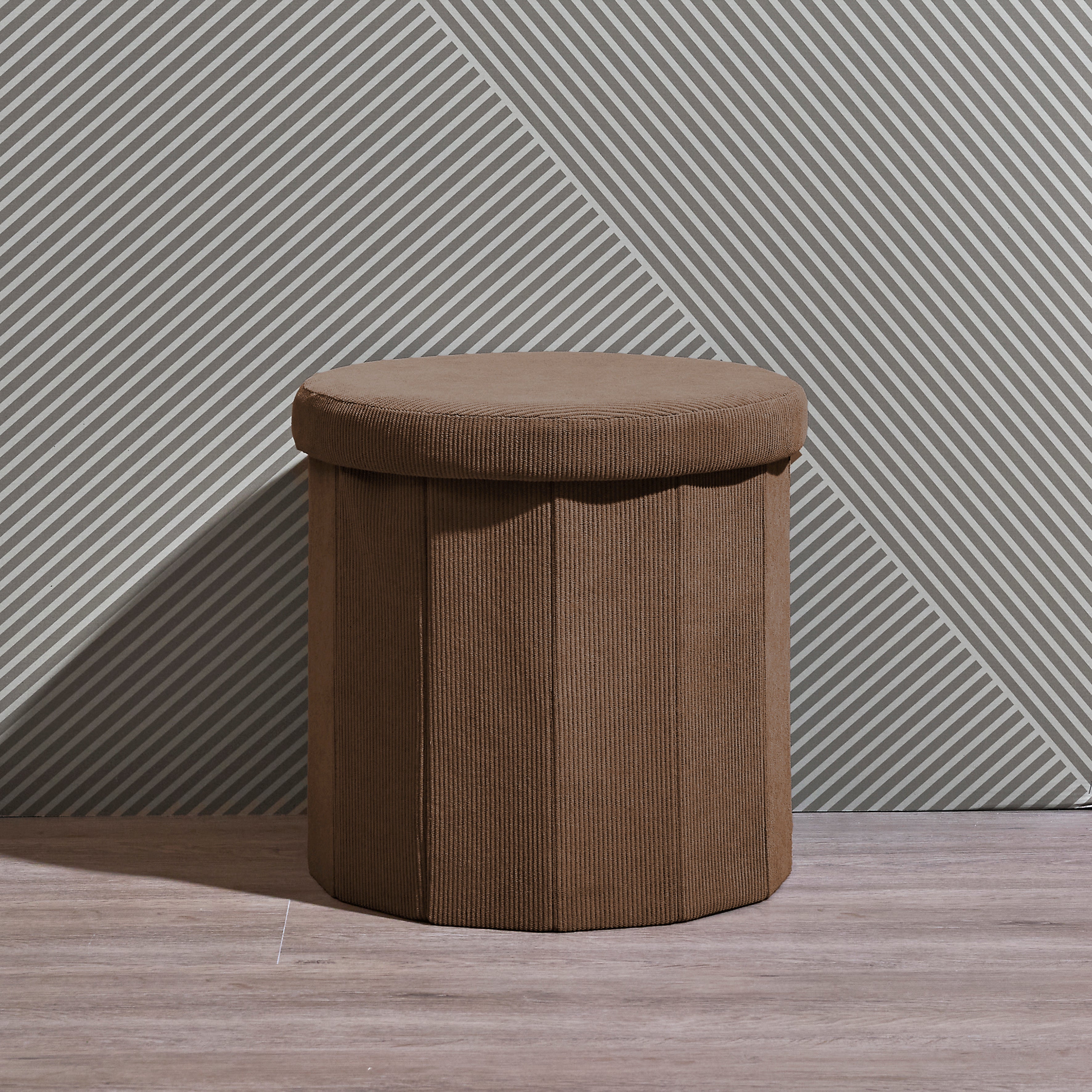COFFRE POUF PLIABLE COTELE JULES TAUPE