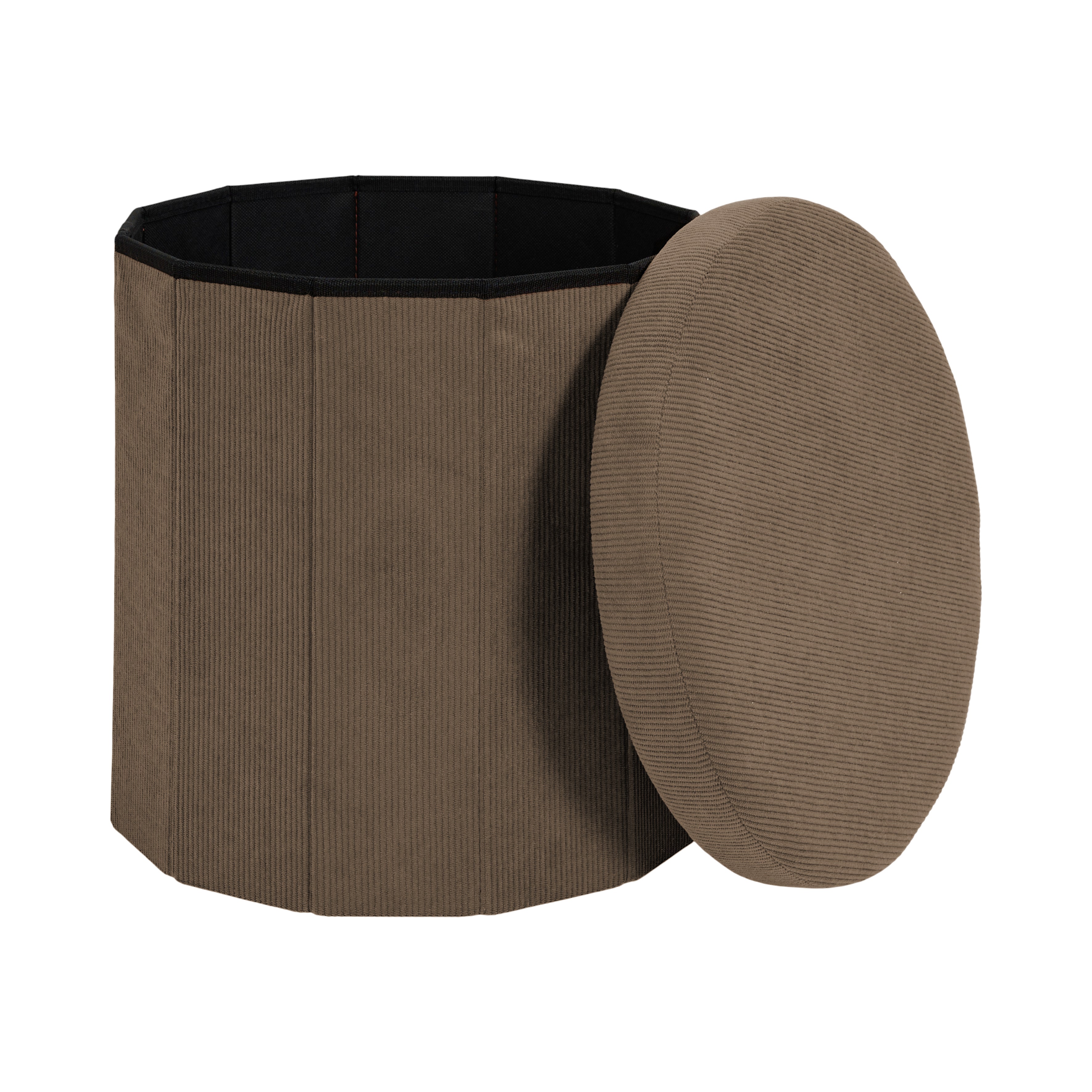COFFRE POUF PLIABLE COTELE JULES TAUPE