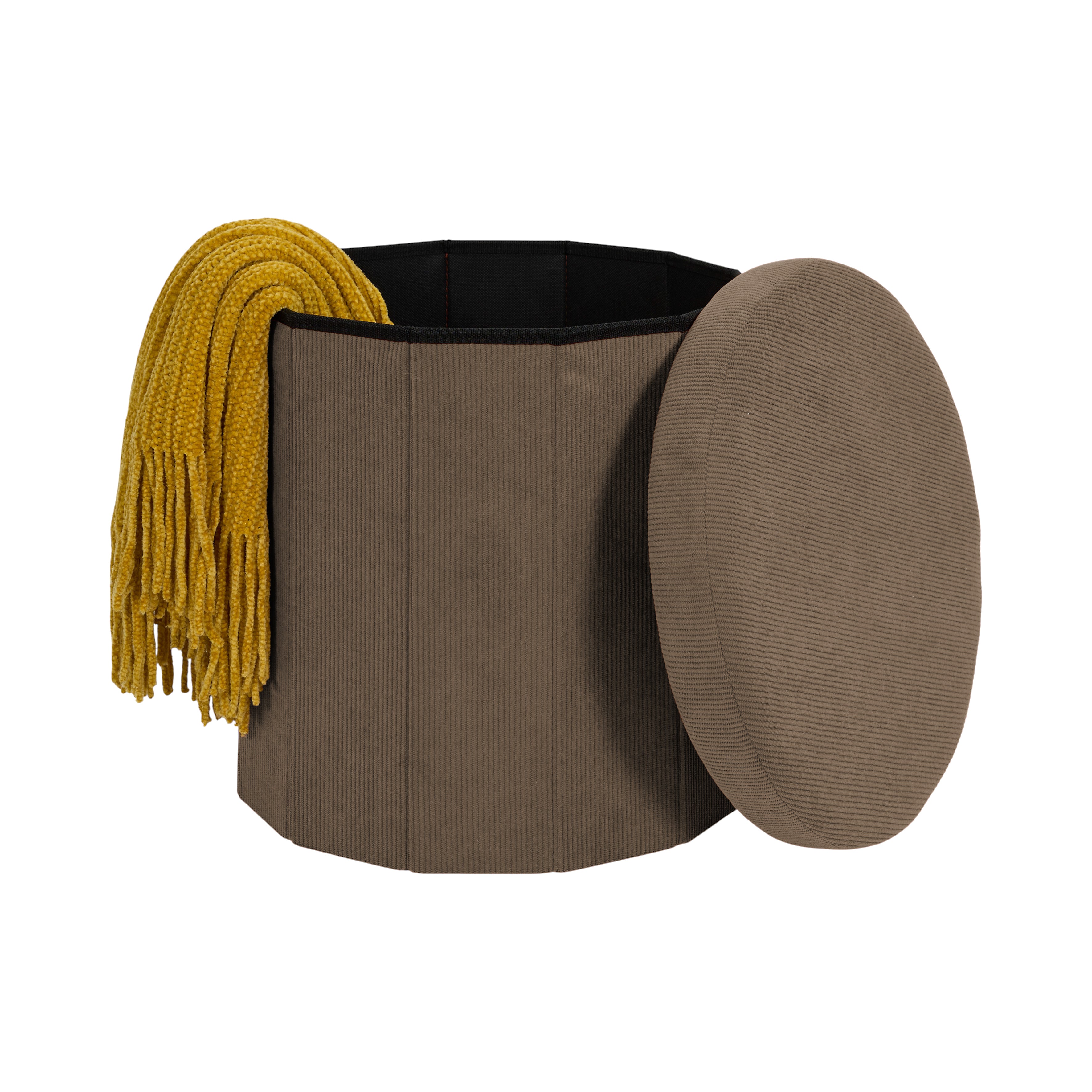 COFFRE POUF PLIABLE COTELE JULES TAUPE