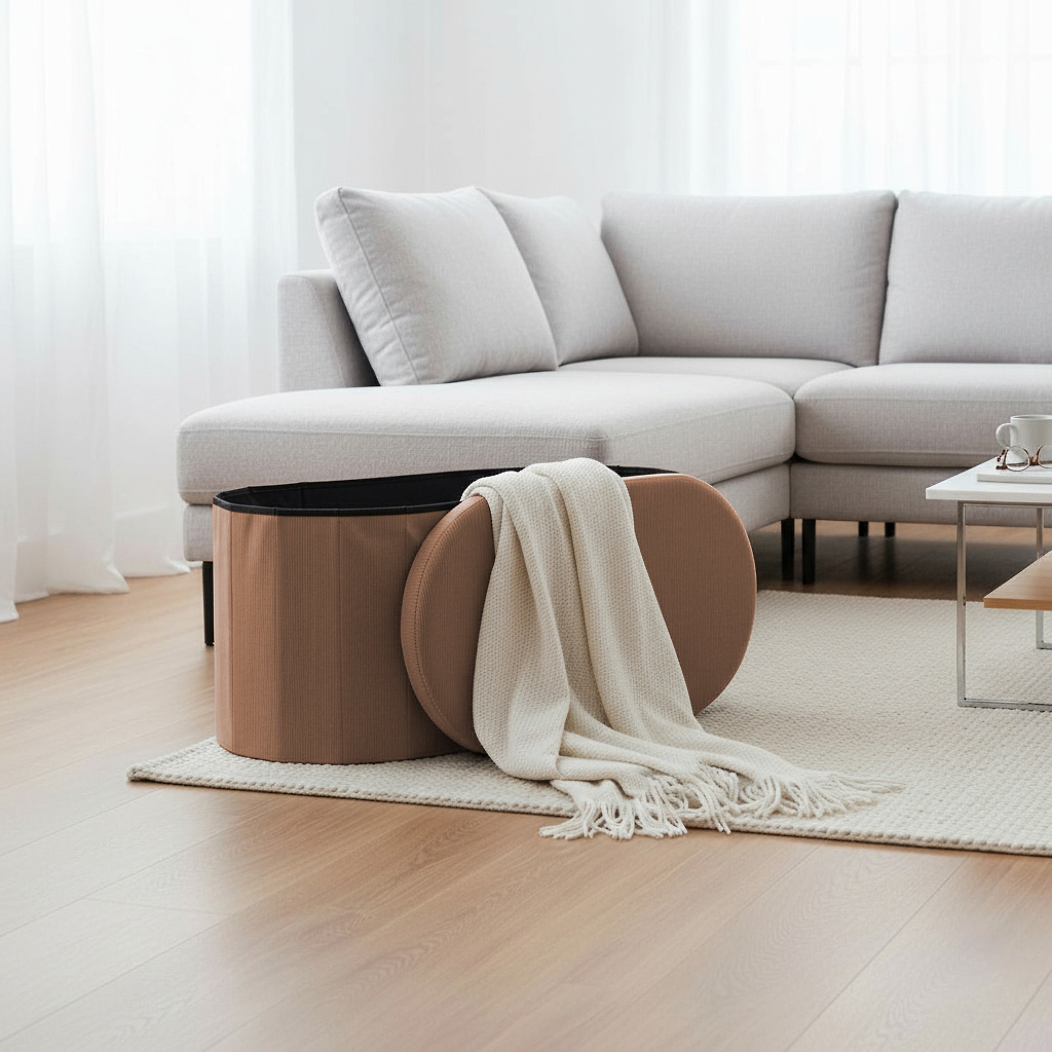 COFFRE BANC PLIABLE COTELE JULES TAUPE