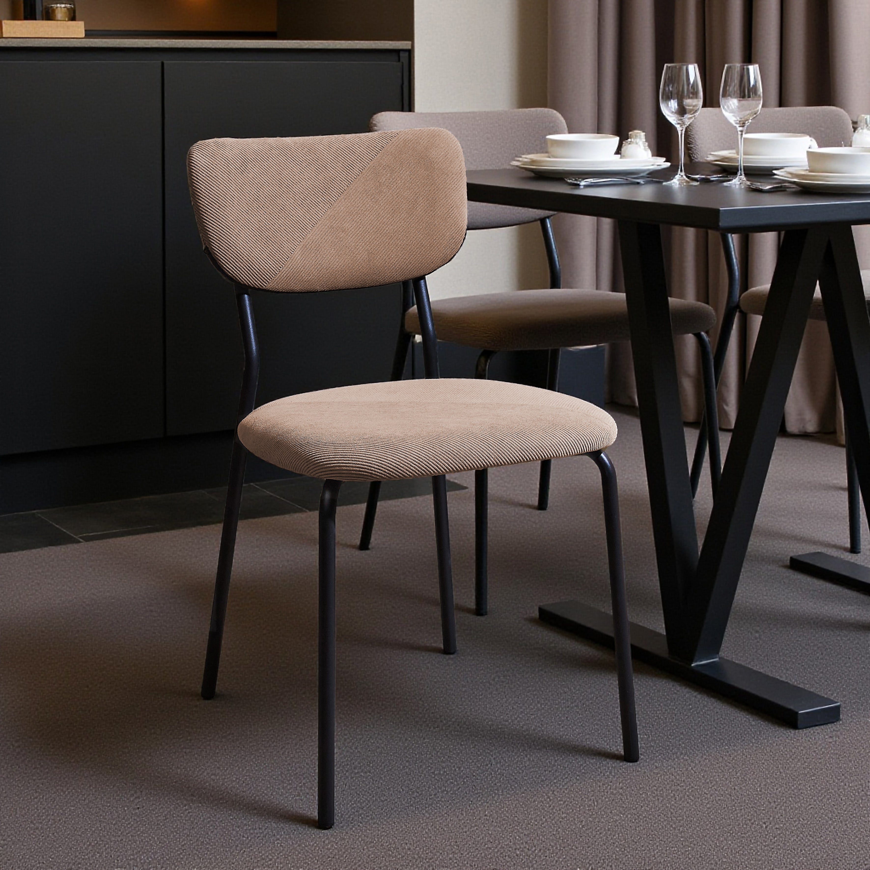 CHAISE COTELE JULES TAUPE - LOT DE 4
