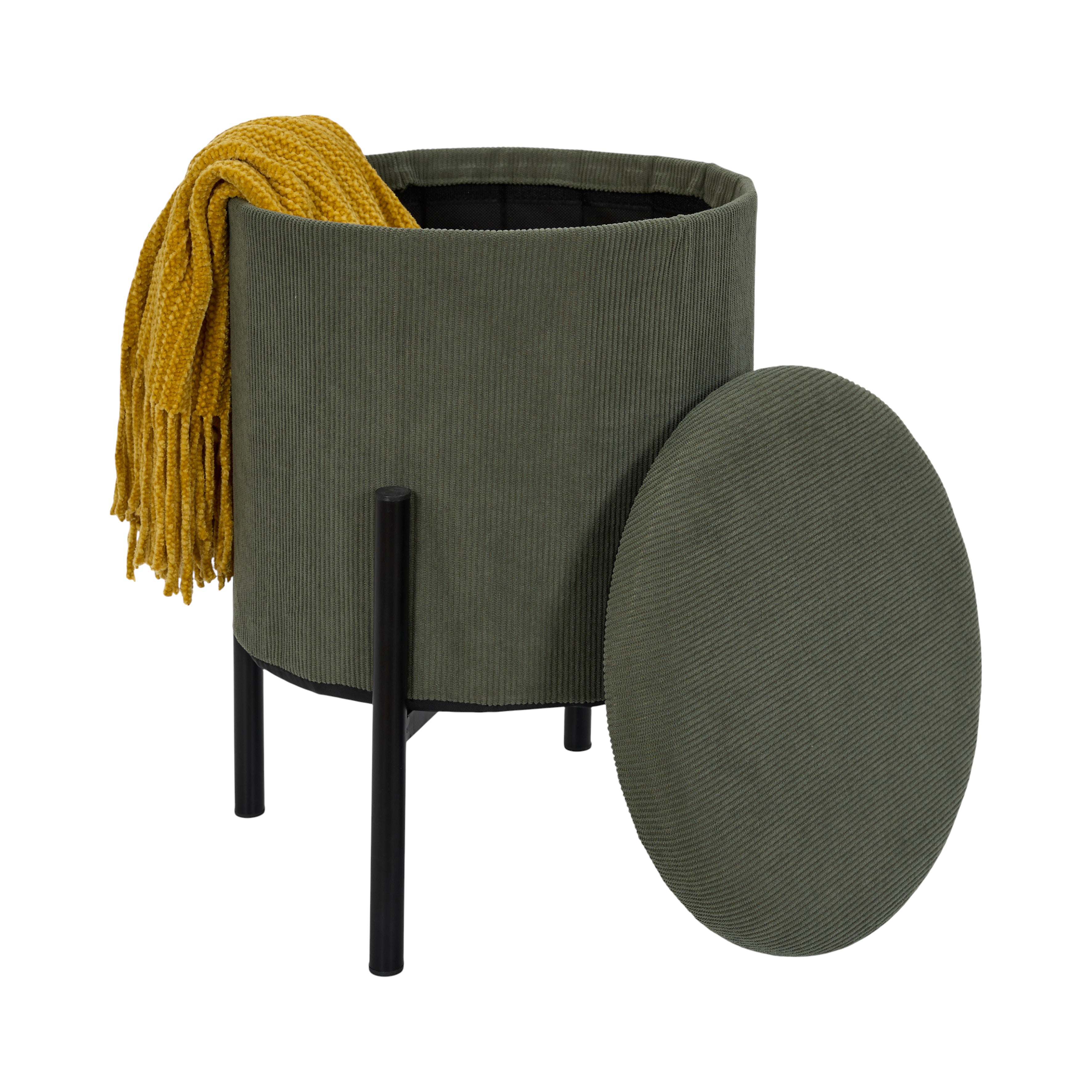 POUF RANGEMENT COTELE JULES VERT - LOT DE 4
