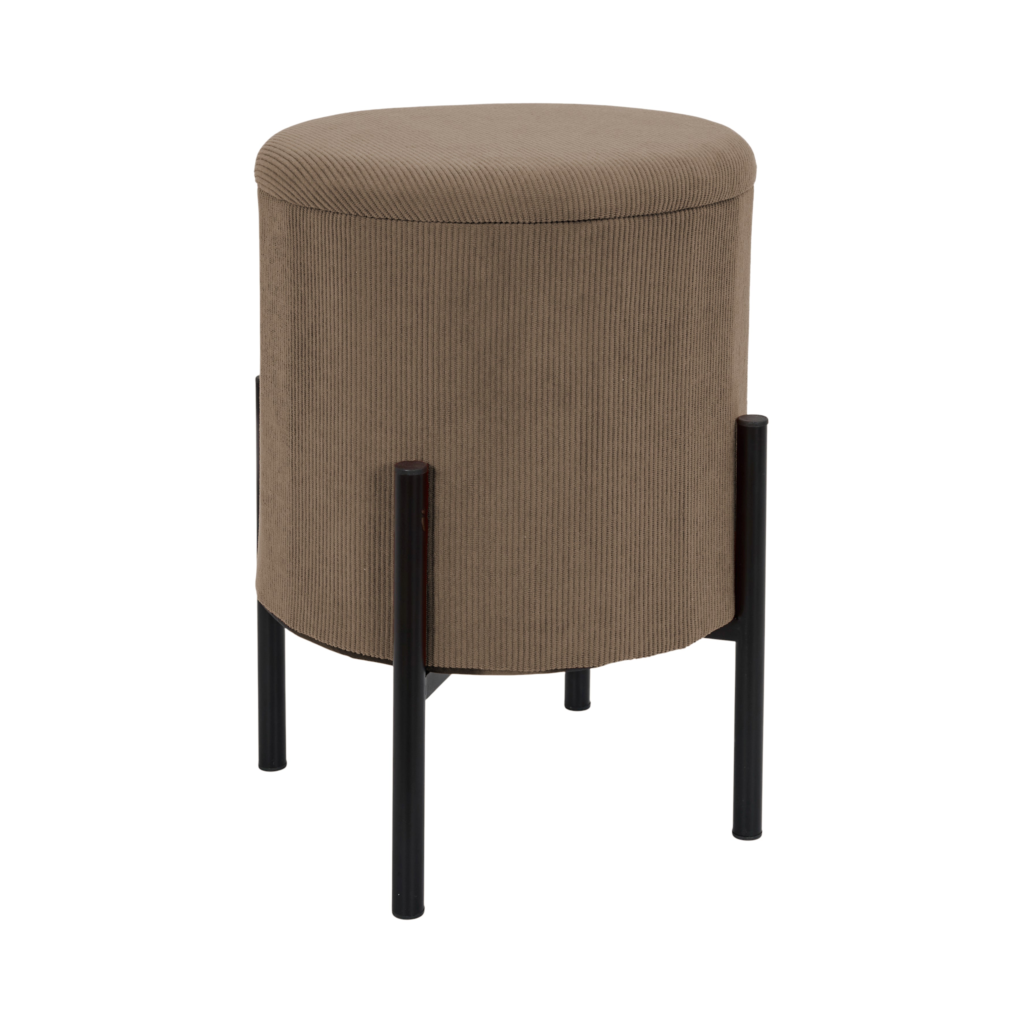 POUF RANGEMENT COTELE JULES TAUPE - LOT DE 4