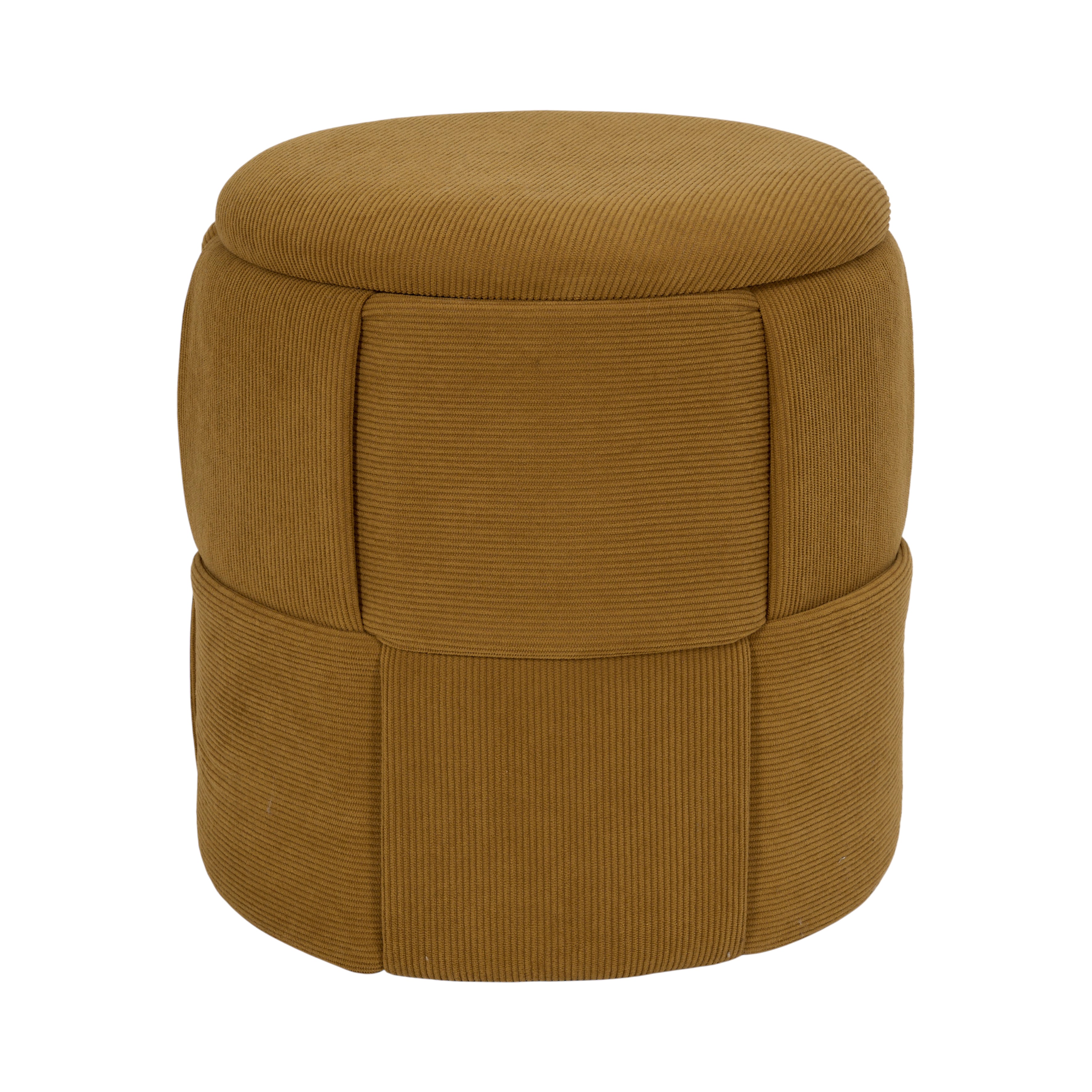 POUF RANGEMENT TRESSE COTELE JULES JAUNE