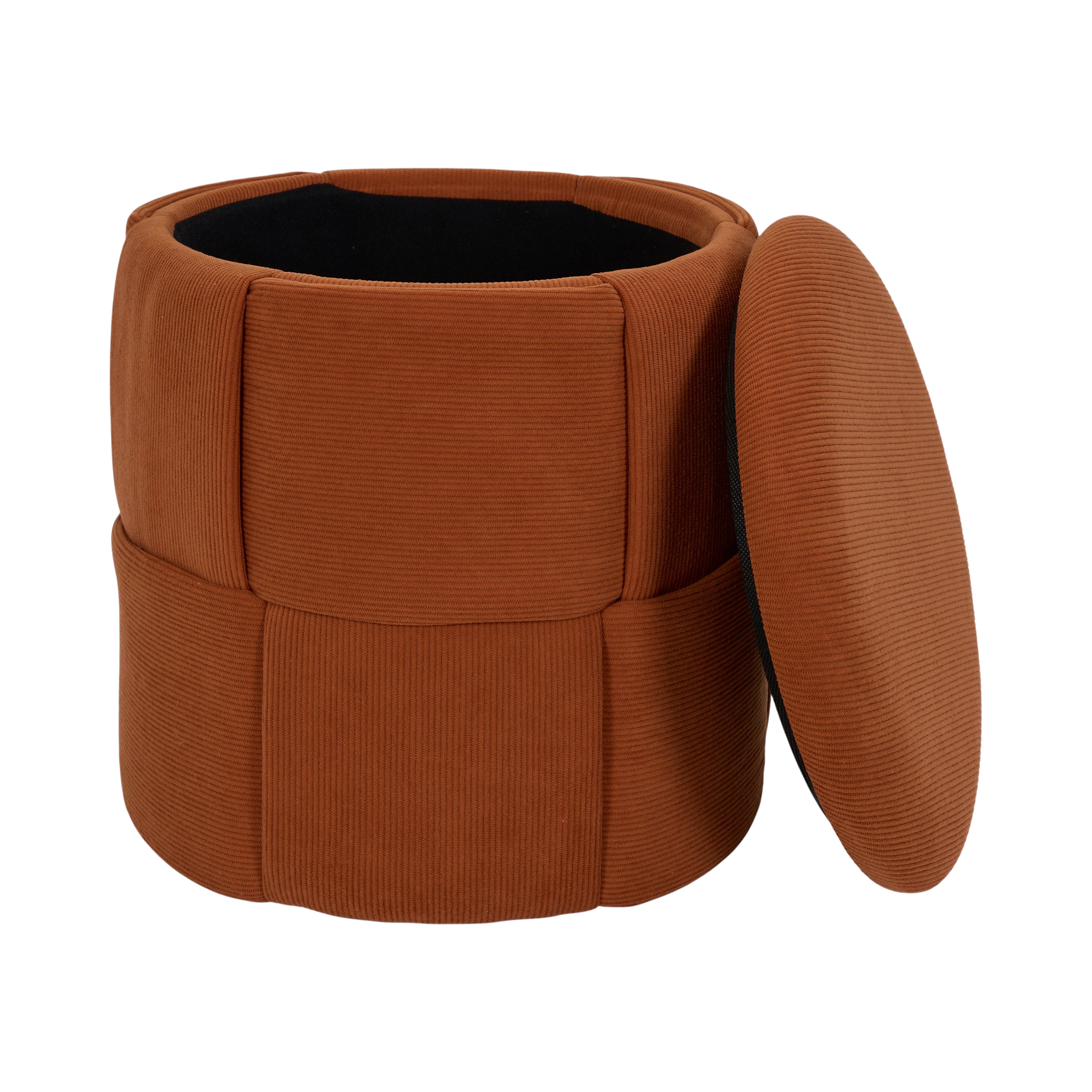 POUF RANGEMENT TRESSE COTELE JULES TERRACOTTA