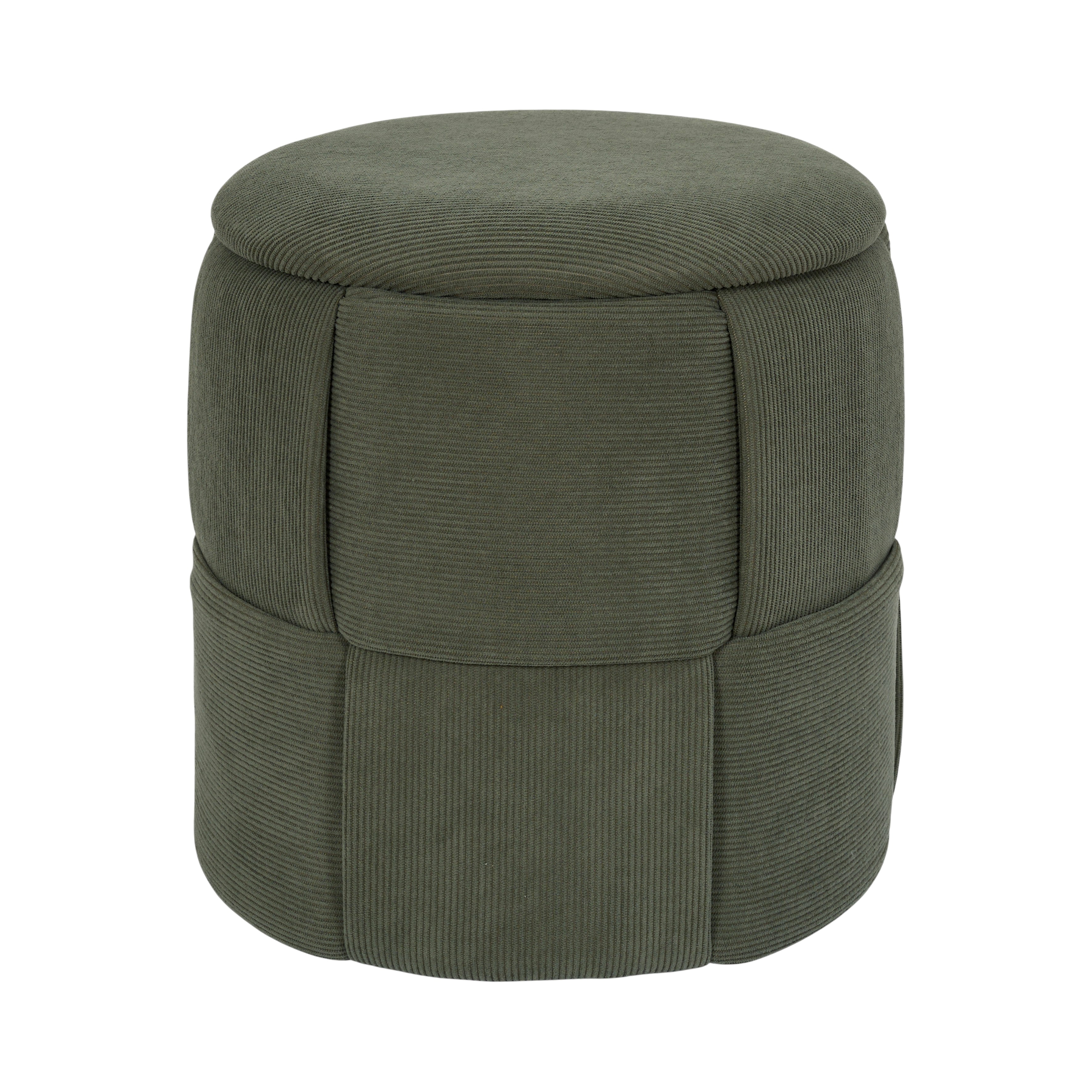 POUF RANGEMENT TRESSE COTELE JULES VERT
