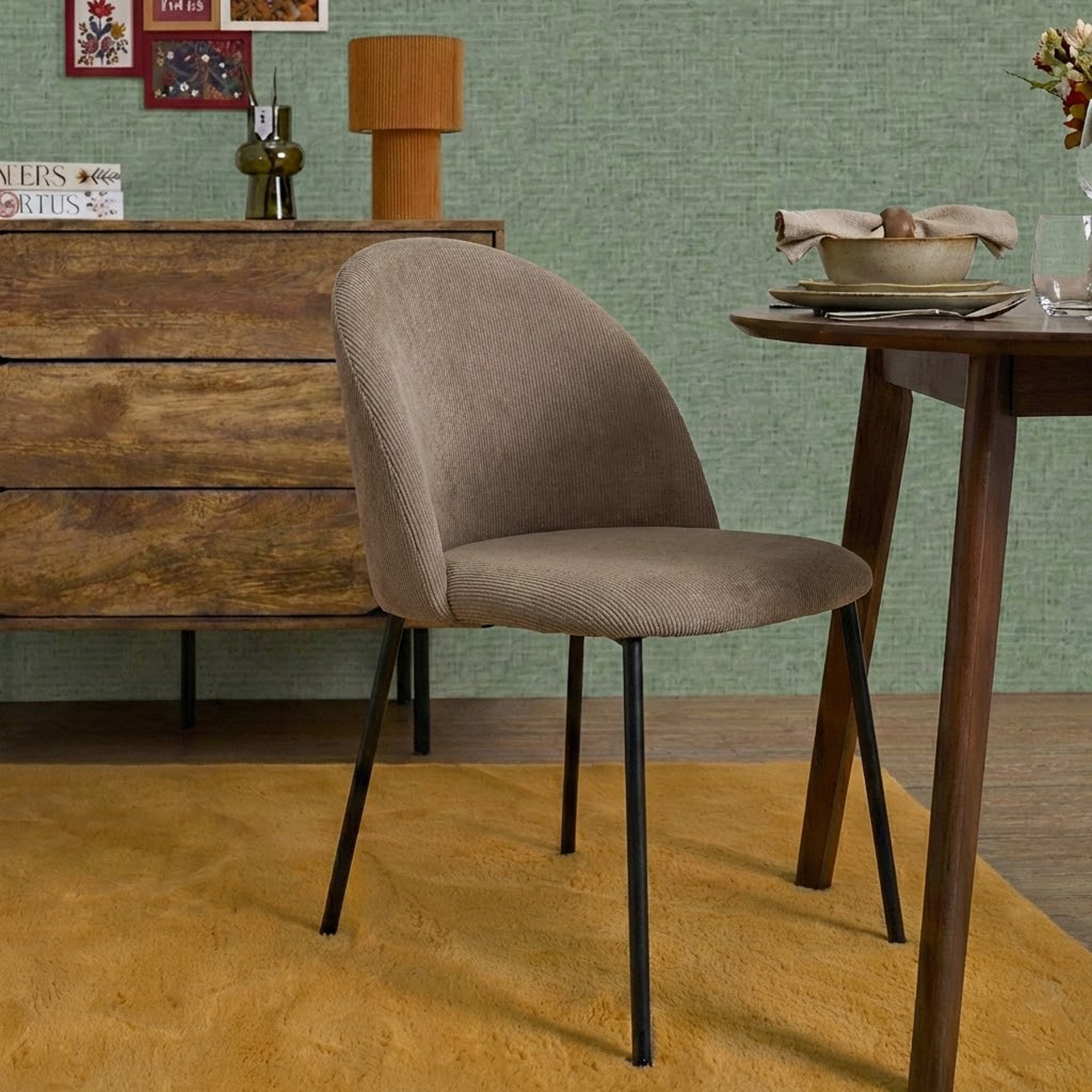 CHAISE COTELE DOSSIER ARCHE JULES TAUPE - LOT DE 4