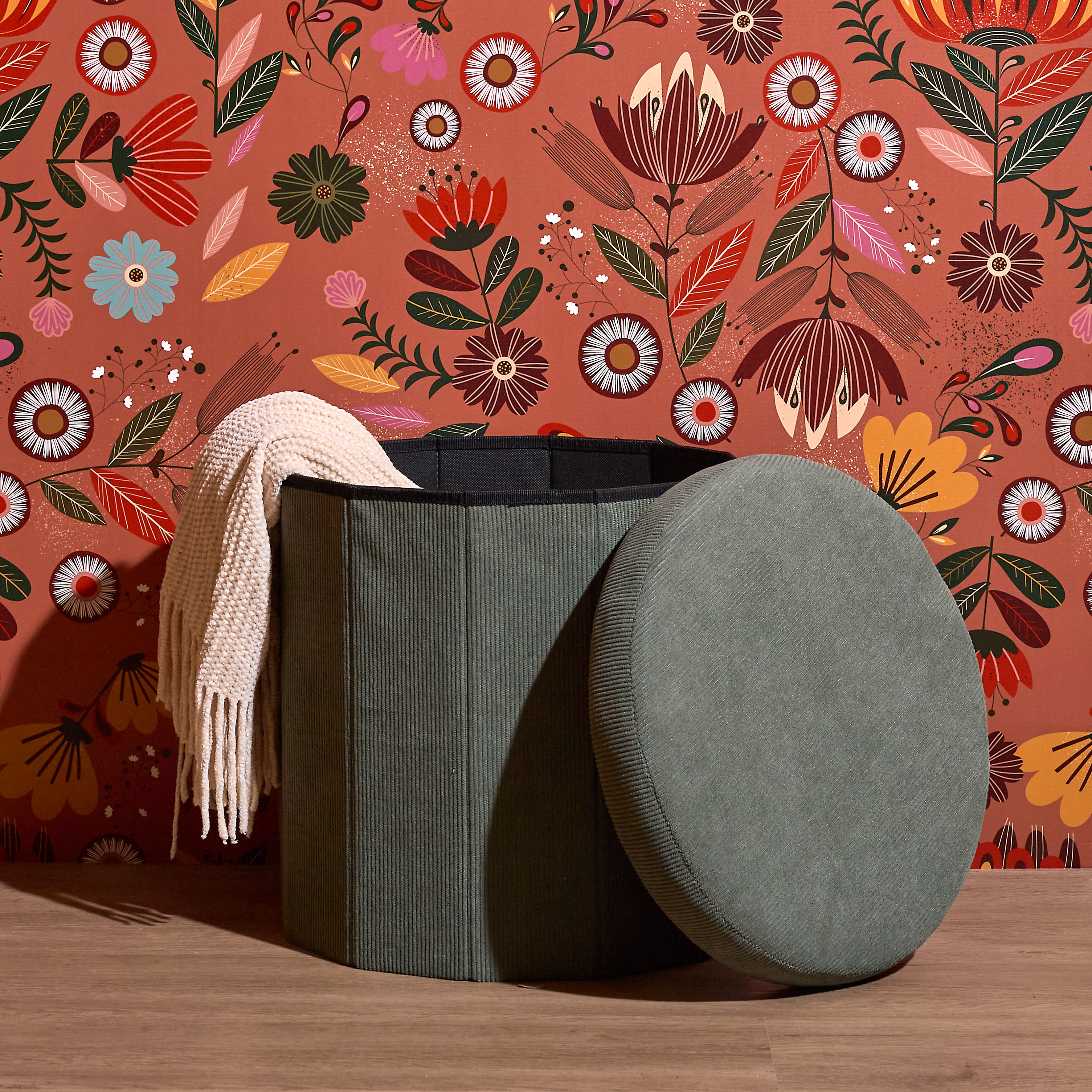 COFFRE POUF PLIABLE COTELE JULES VERT