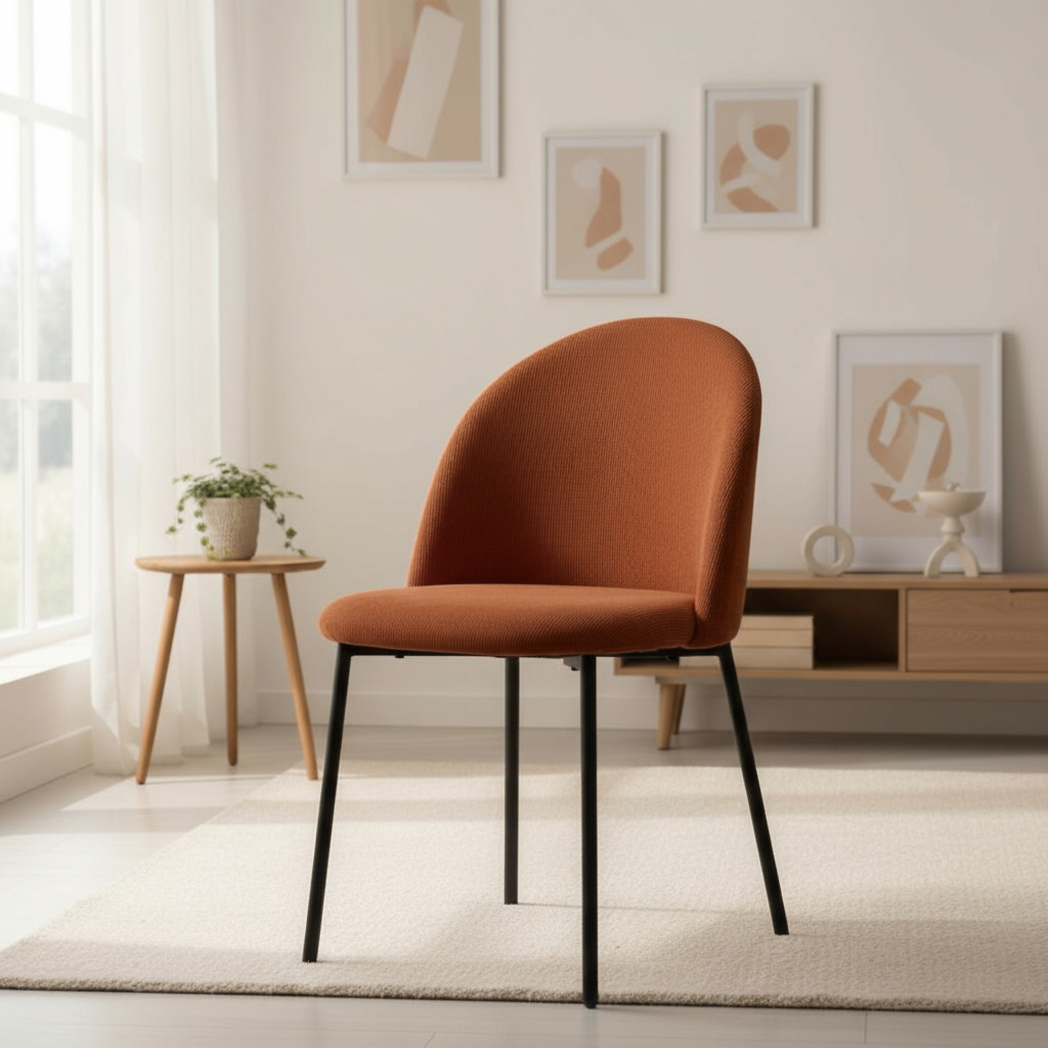 CHAISE COTELE DOSSIER ARCHE JULES TERRACOTTA - LOT DE 4