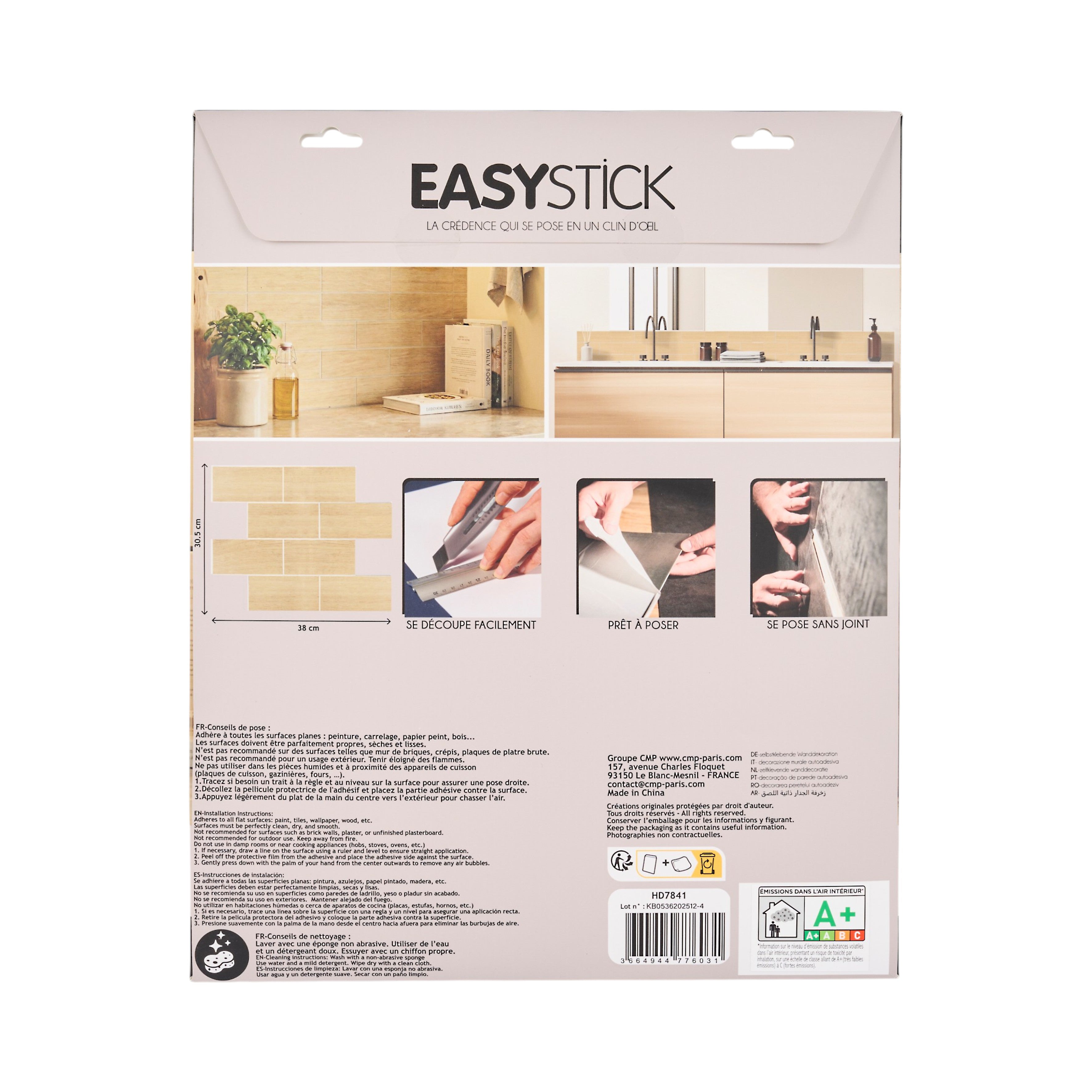 CREDENCE ADHESIVE RIGIDE RECTANGLE EFFET CHENE