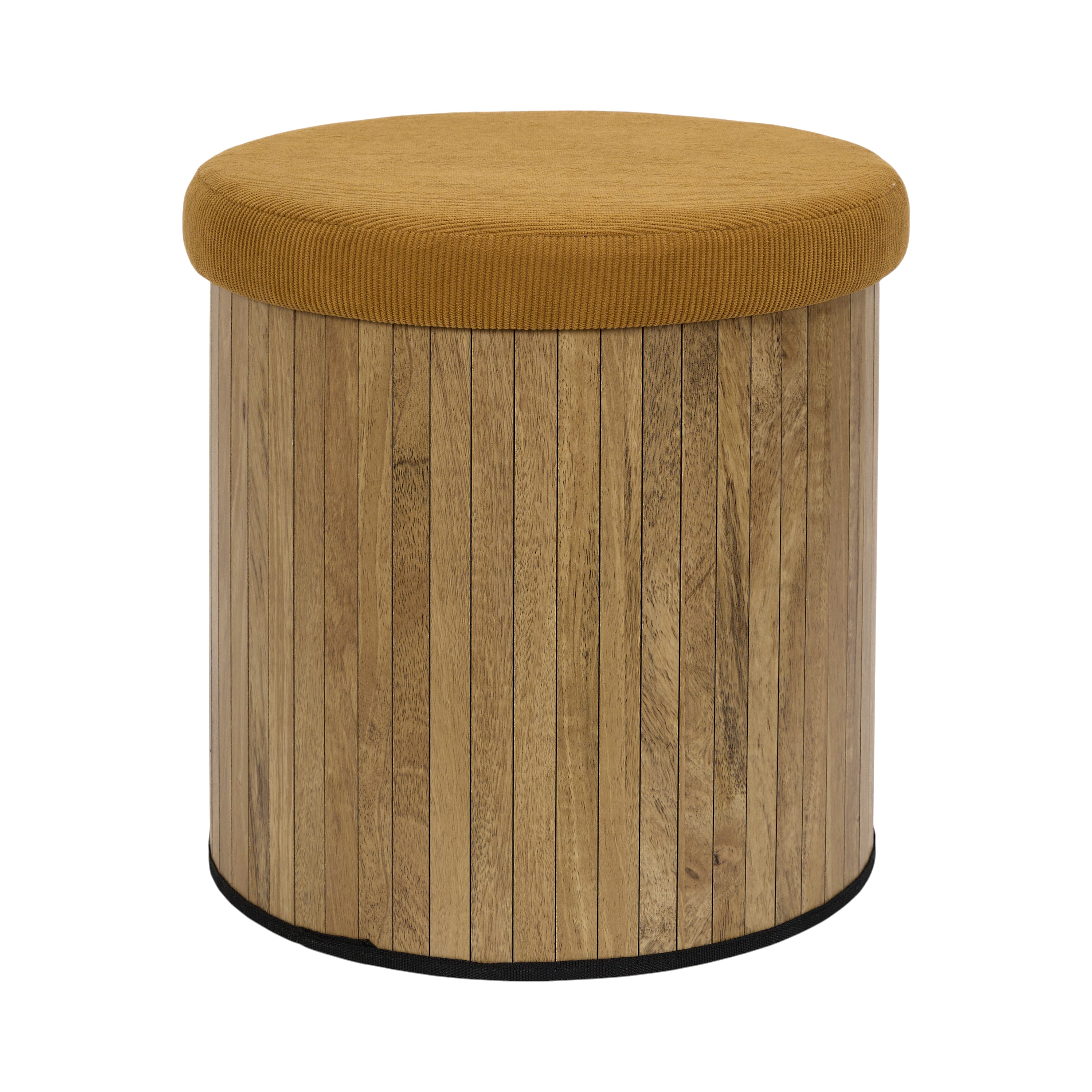 COFFRE POUF PLIABLE COTELE BOIS JULES JAUNE