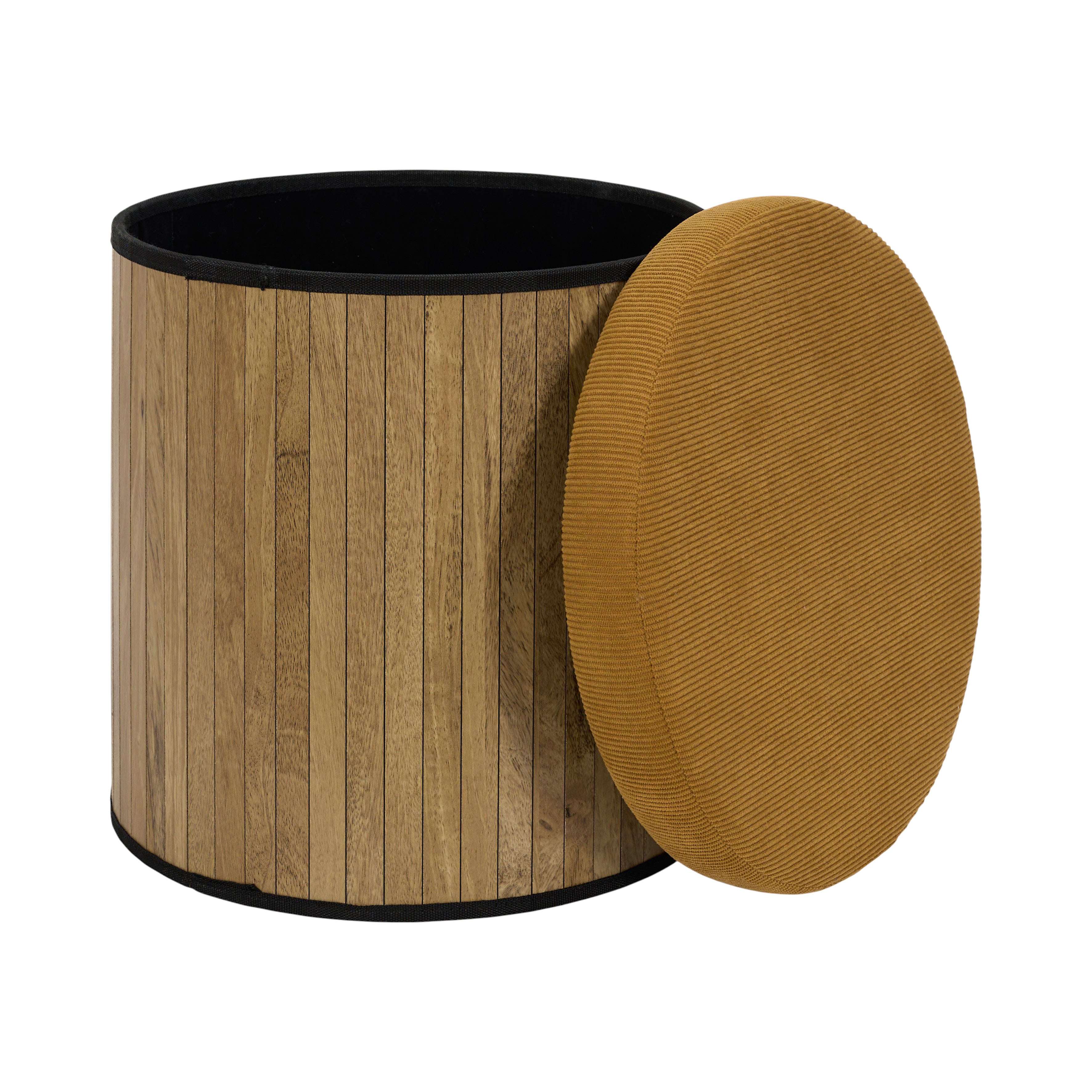 COFFRE POUF PLIABLE COTELE BOIS JULES JAUNE