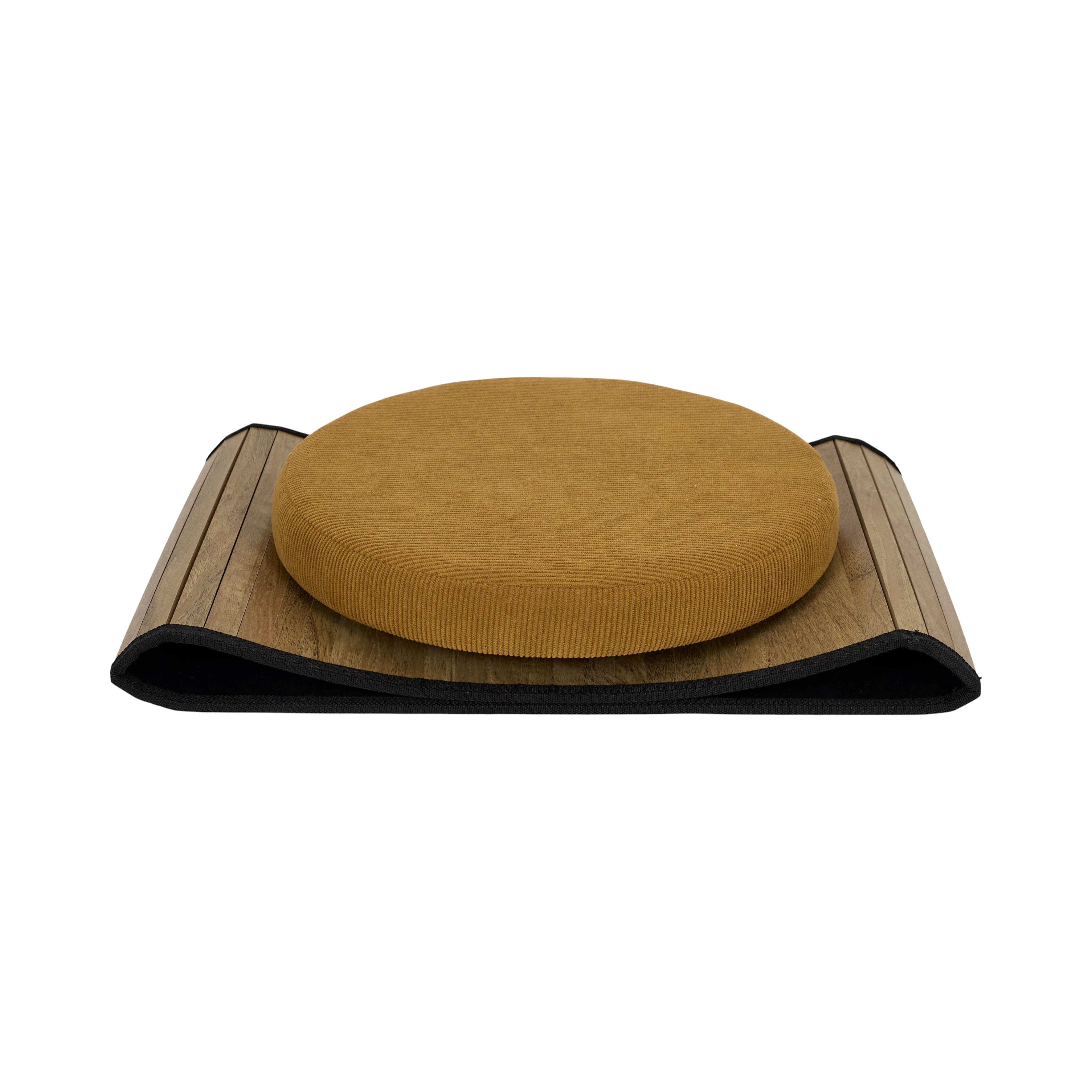 COFFRE POUF PLIABLE COTELE BOIS JULES JAUNE