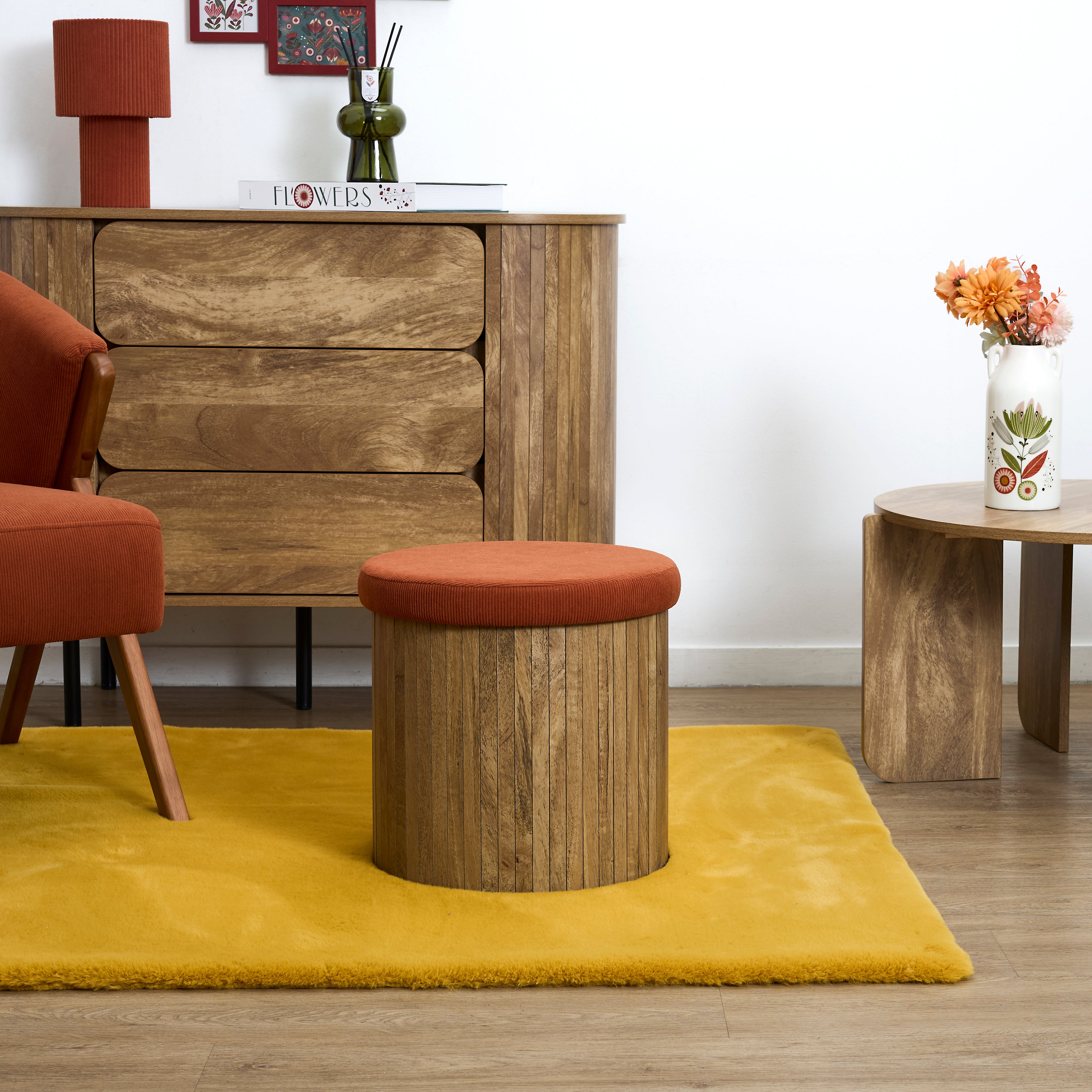 COFFRE POUF PLIABLE COTELE BOIS JULES TERRA