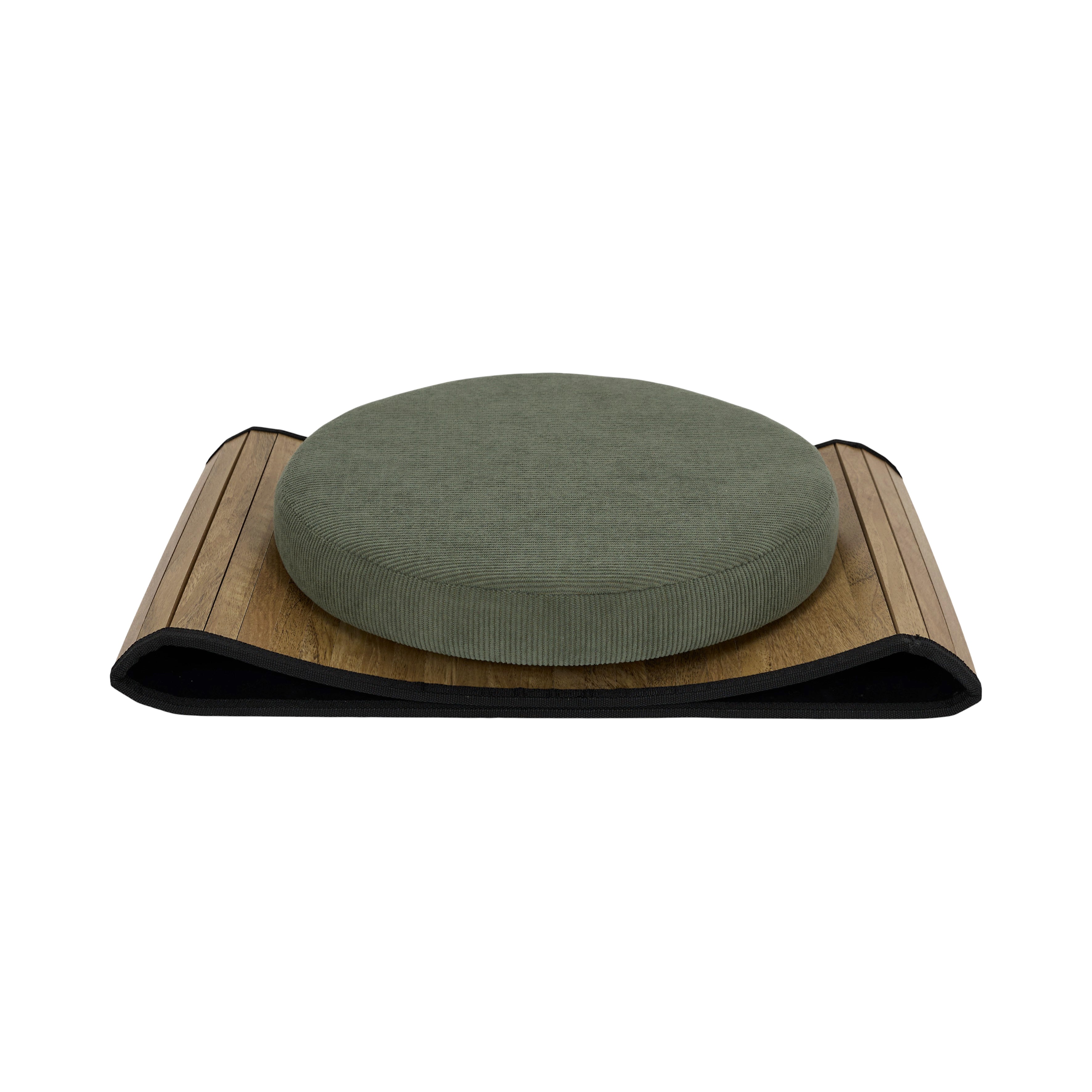 COFFRE POUF PLIABLE COTELE BOIS JULES VERT