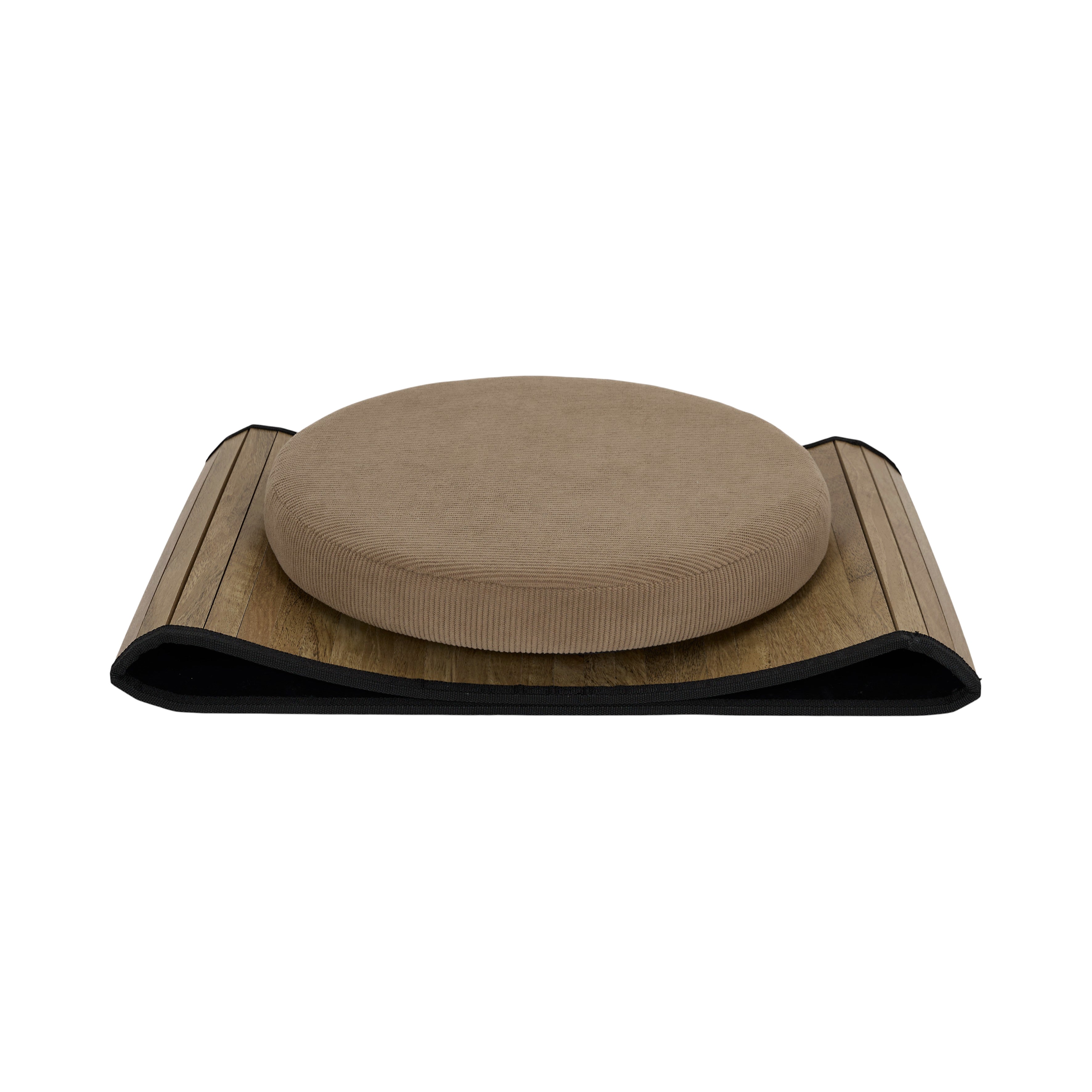 COFFRE POUF PLIABLE COTELE BOIS JULES TAUPE