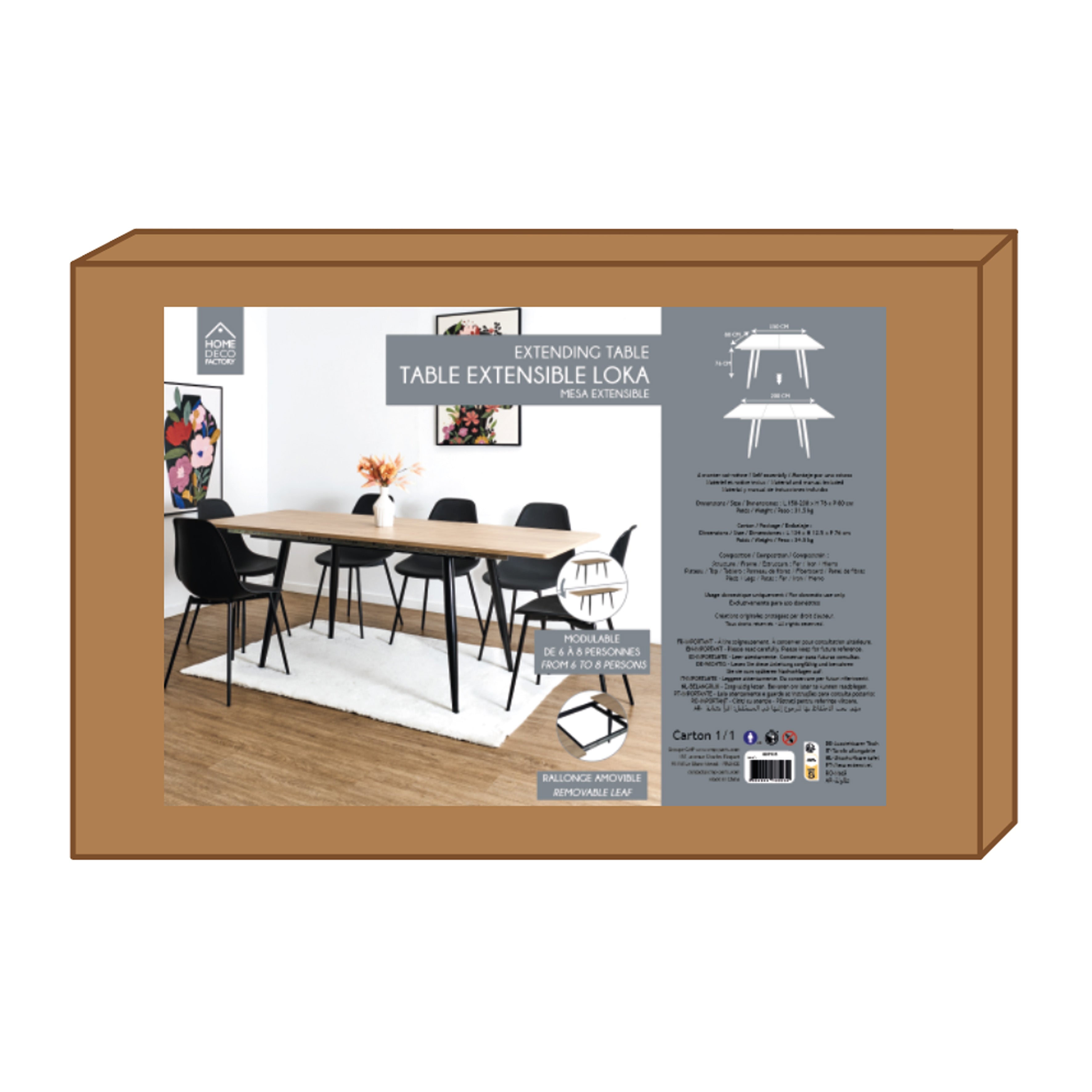 TABLE EXTENSIBLE 150 200CM LOKA