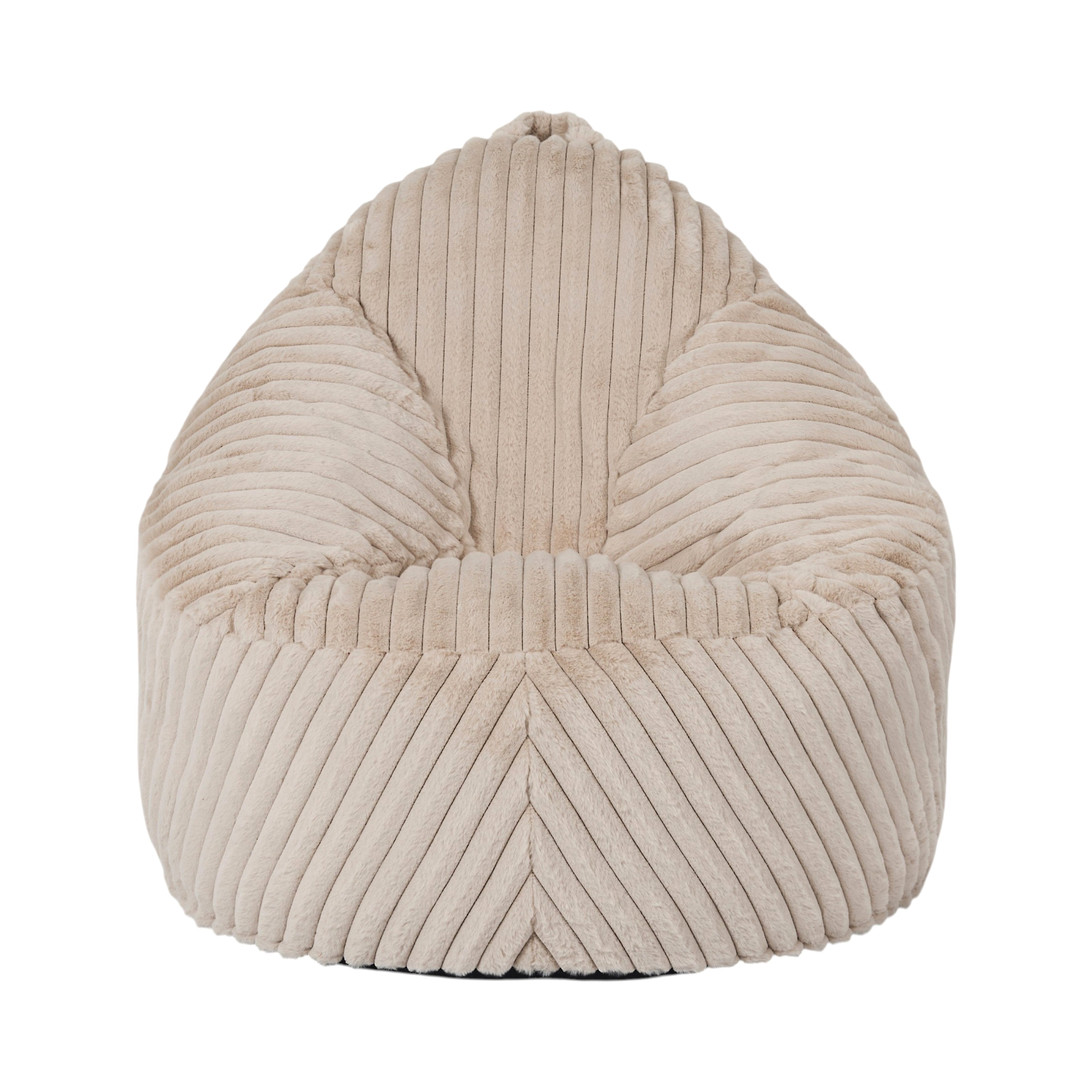 FAUTEUIL POIRE COMPRESSE FOURRURE COTELE BEIGE