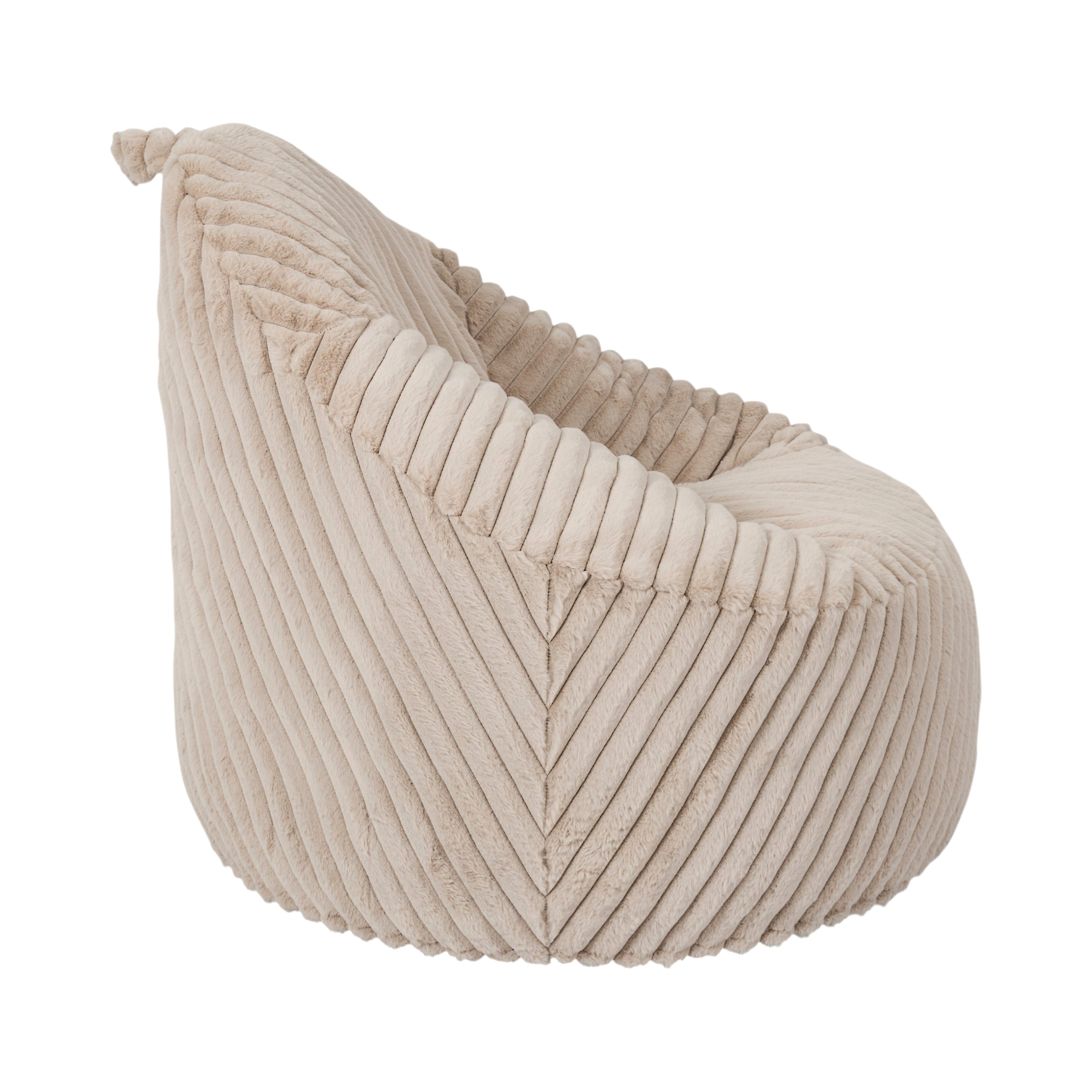 FAUTEUIL POIRE COMPRESSE FOURRURE COTELE BEIGE