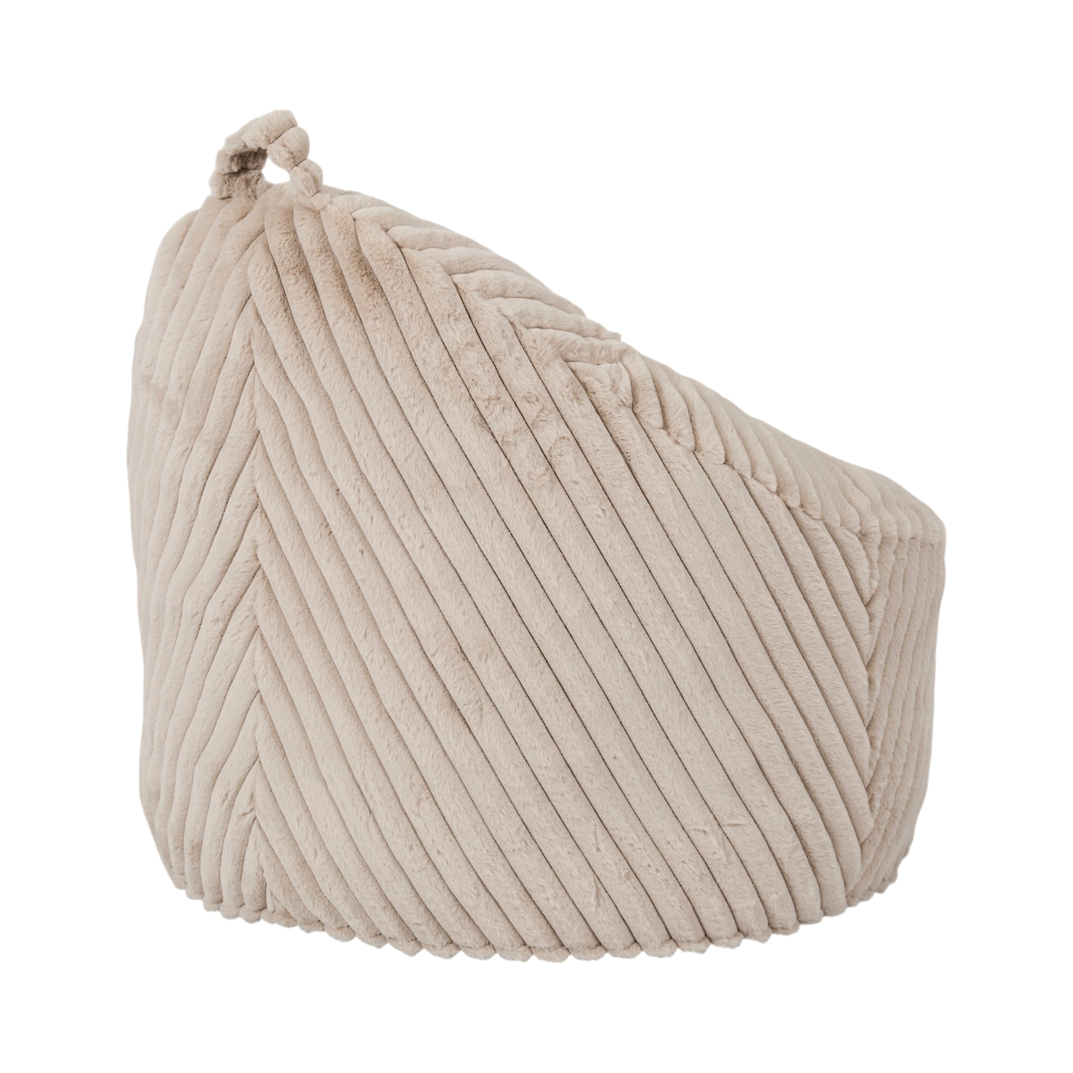 FAUTEUIL POIRE COMPRESSE FOURRURE COTELE BEIGE