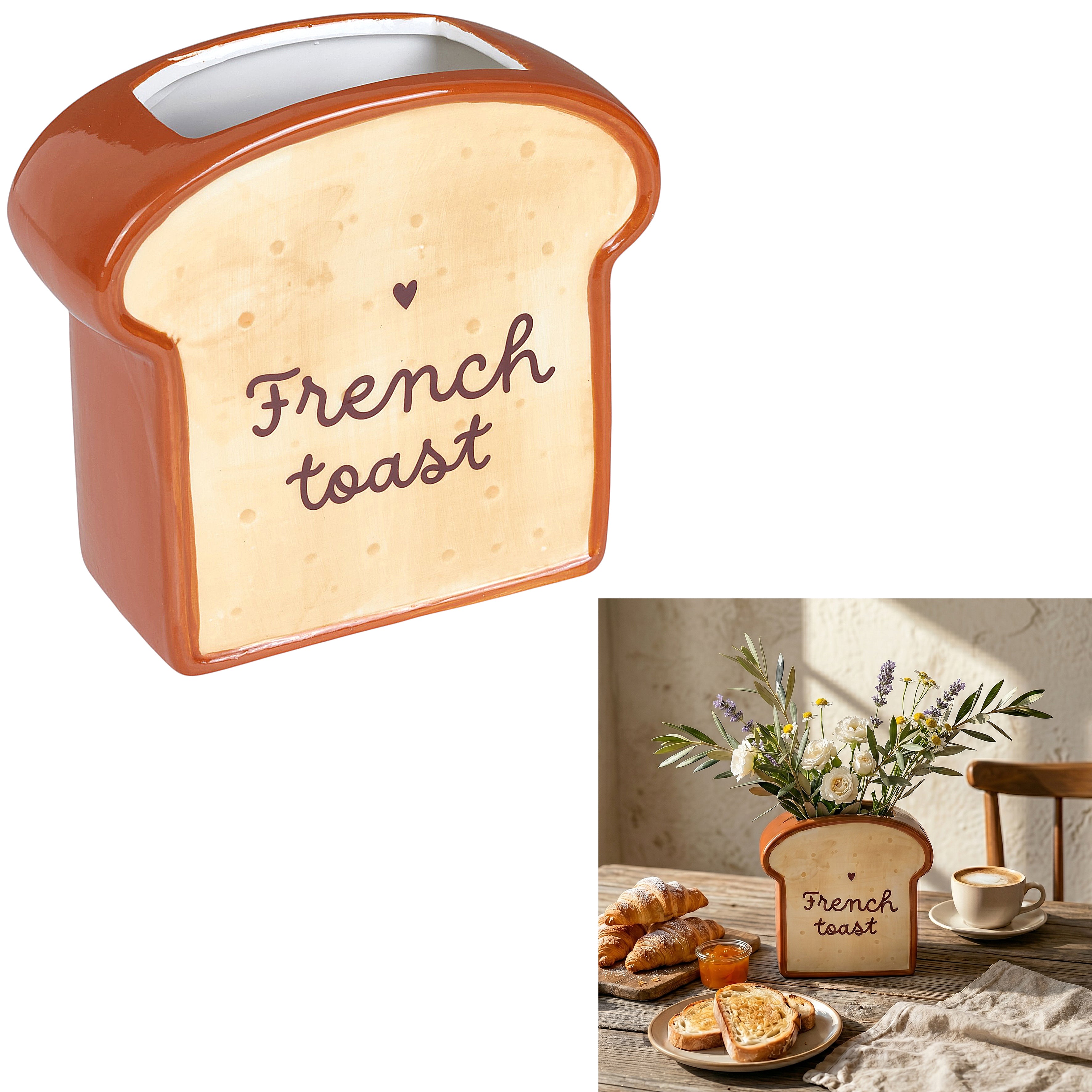 VASE MORNING BISTRO BRIOCHE H15CM