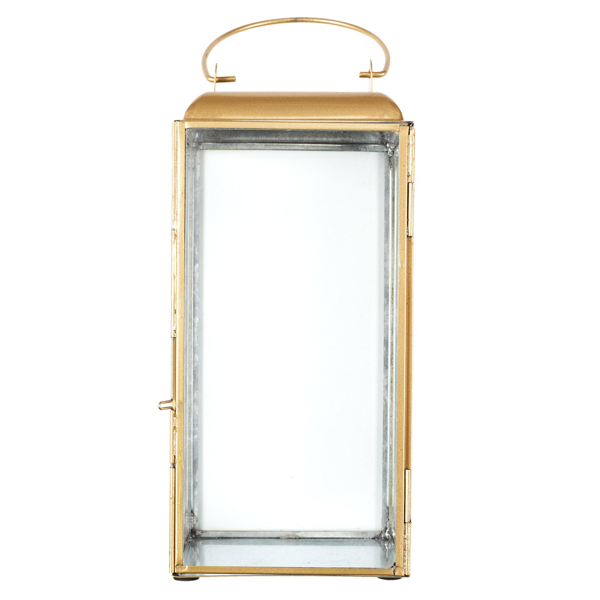 LANTERNE METAL DORE ET VERRE H30CM