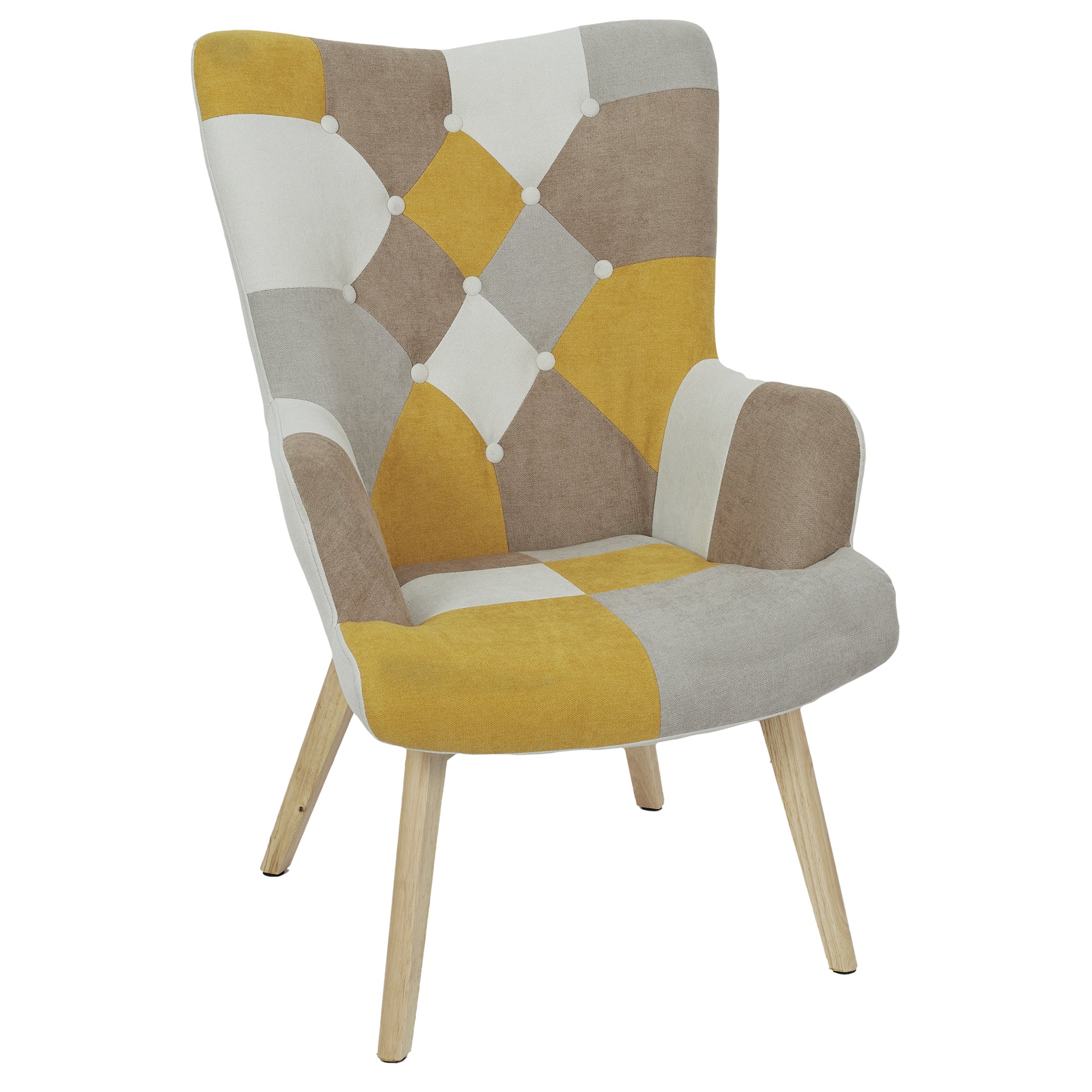 FAUTEUIL HELSINKI PATCHWORK JAUNE