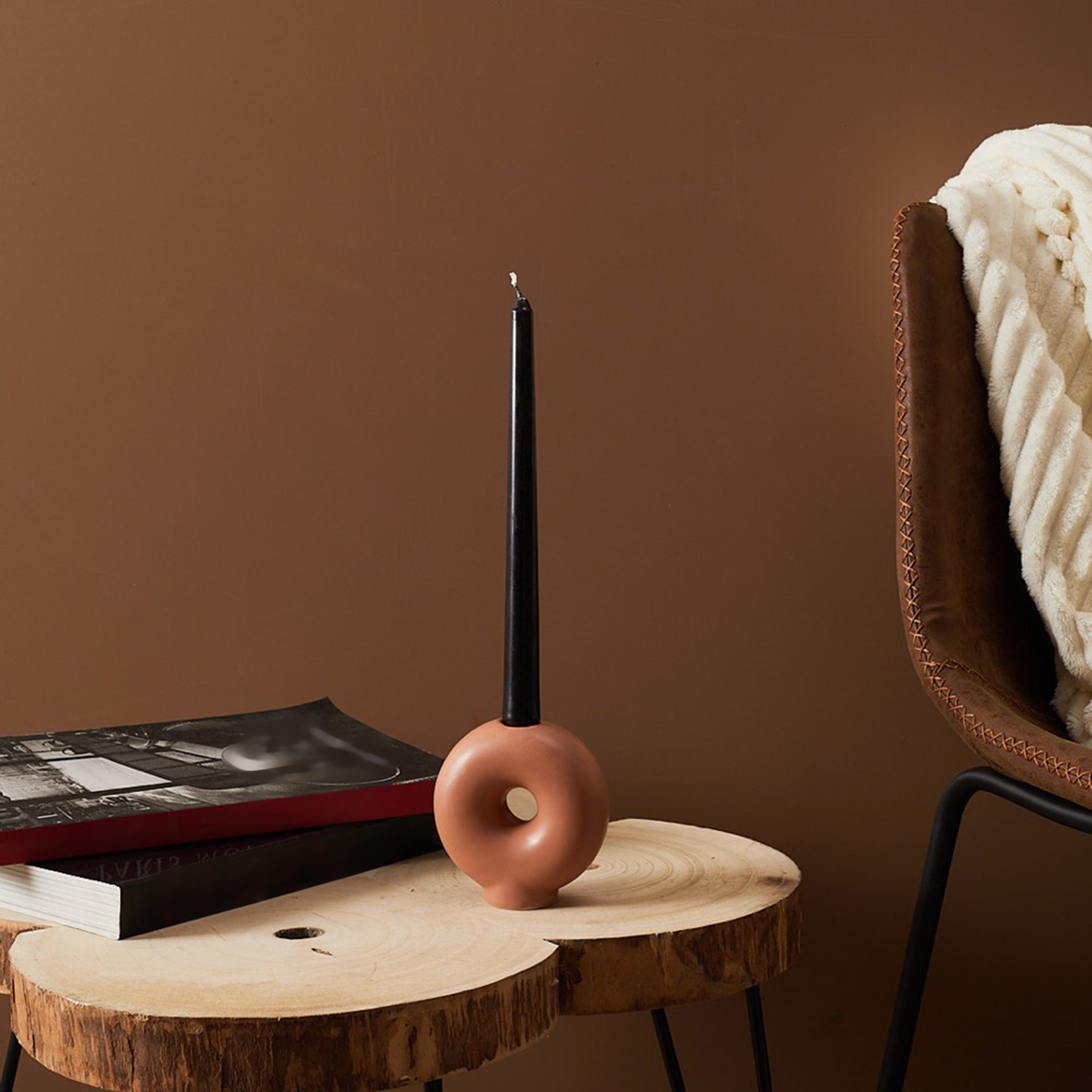 BOUGEOIR ROND BEIGE
