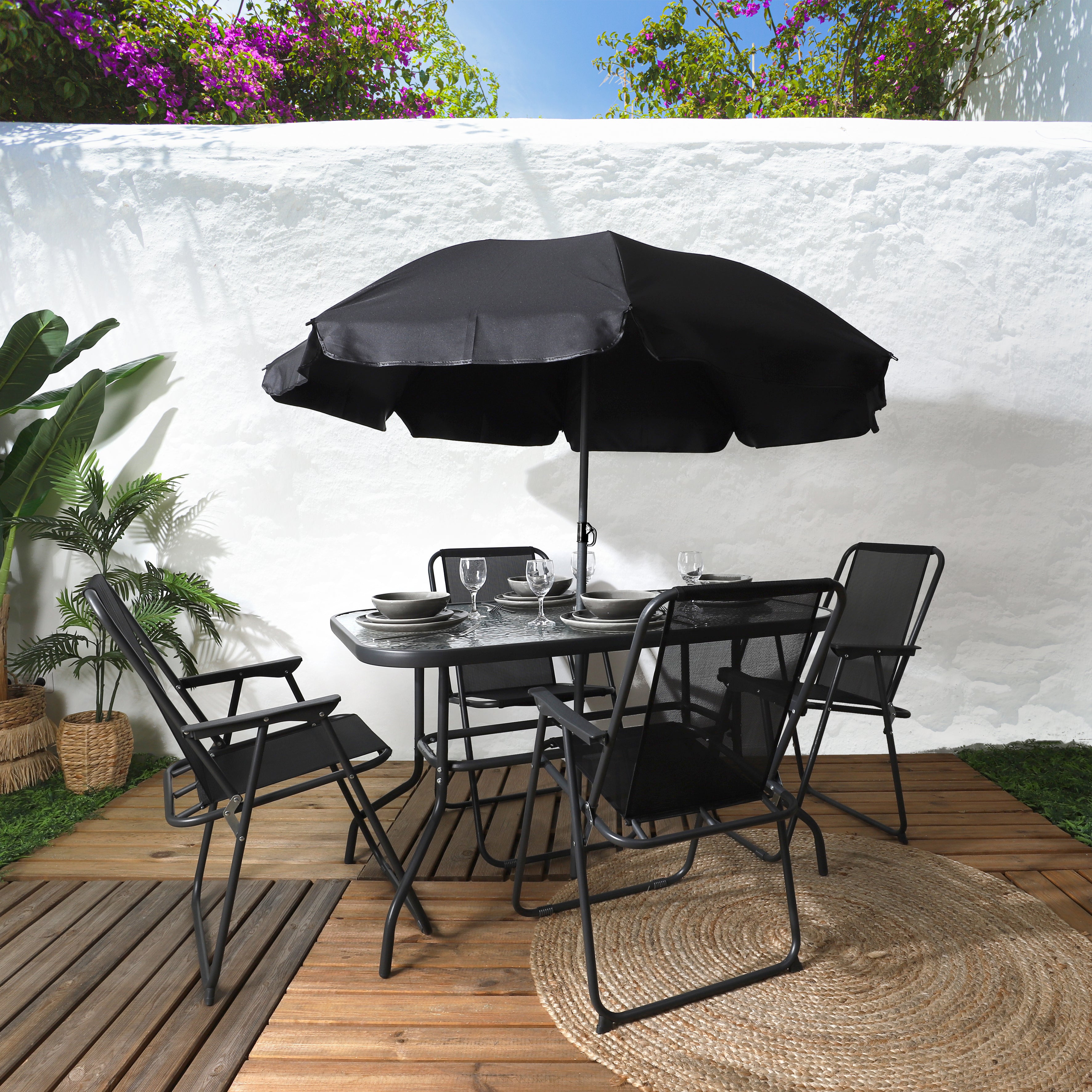 TABLE DE JARDIN 4 CHAISES PARASOL